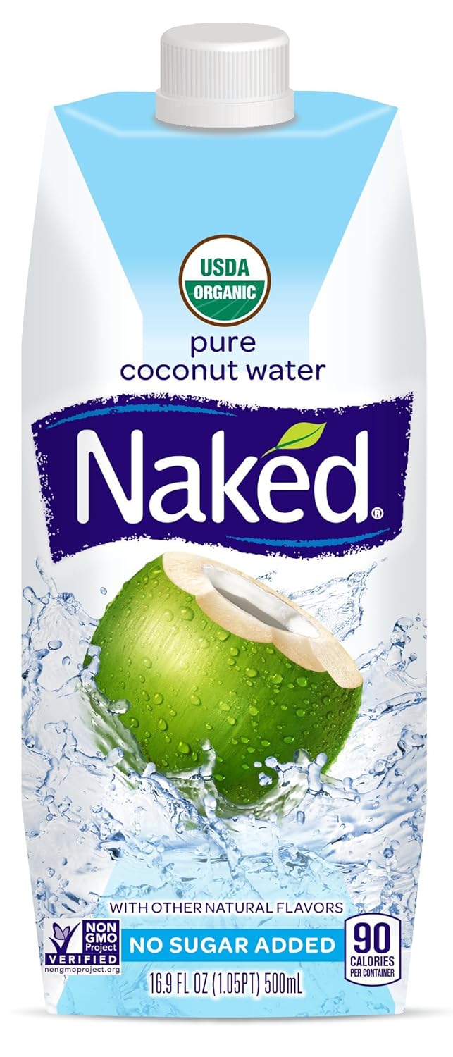 100% Organic Pure Coconut Water by Naked - Refreshing Hydration
