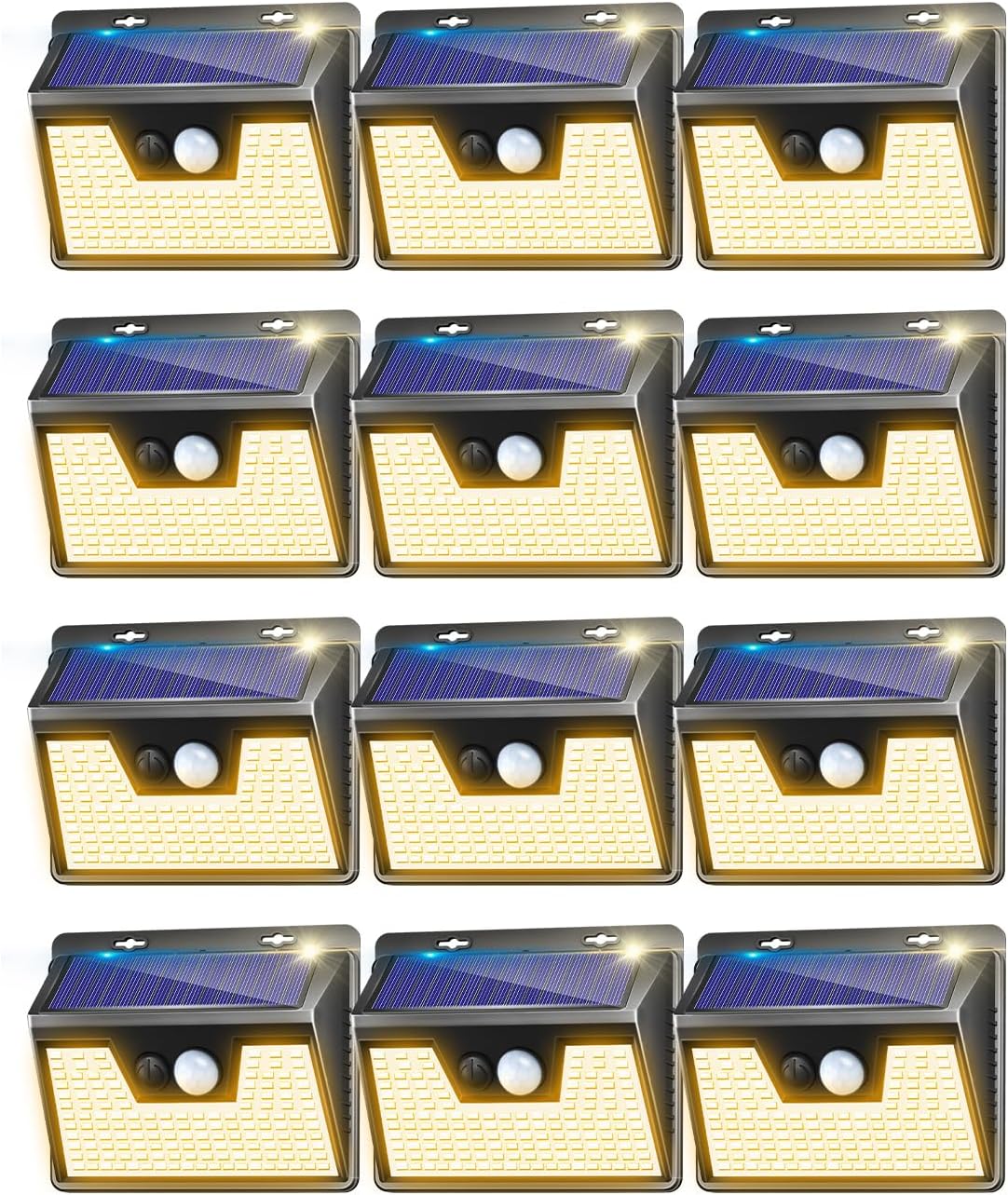Solar Lights Outdoor 12 Pack with 140 LEDs for Bright Illumination