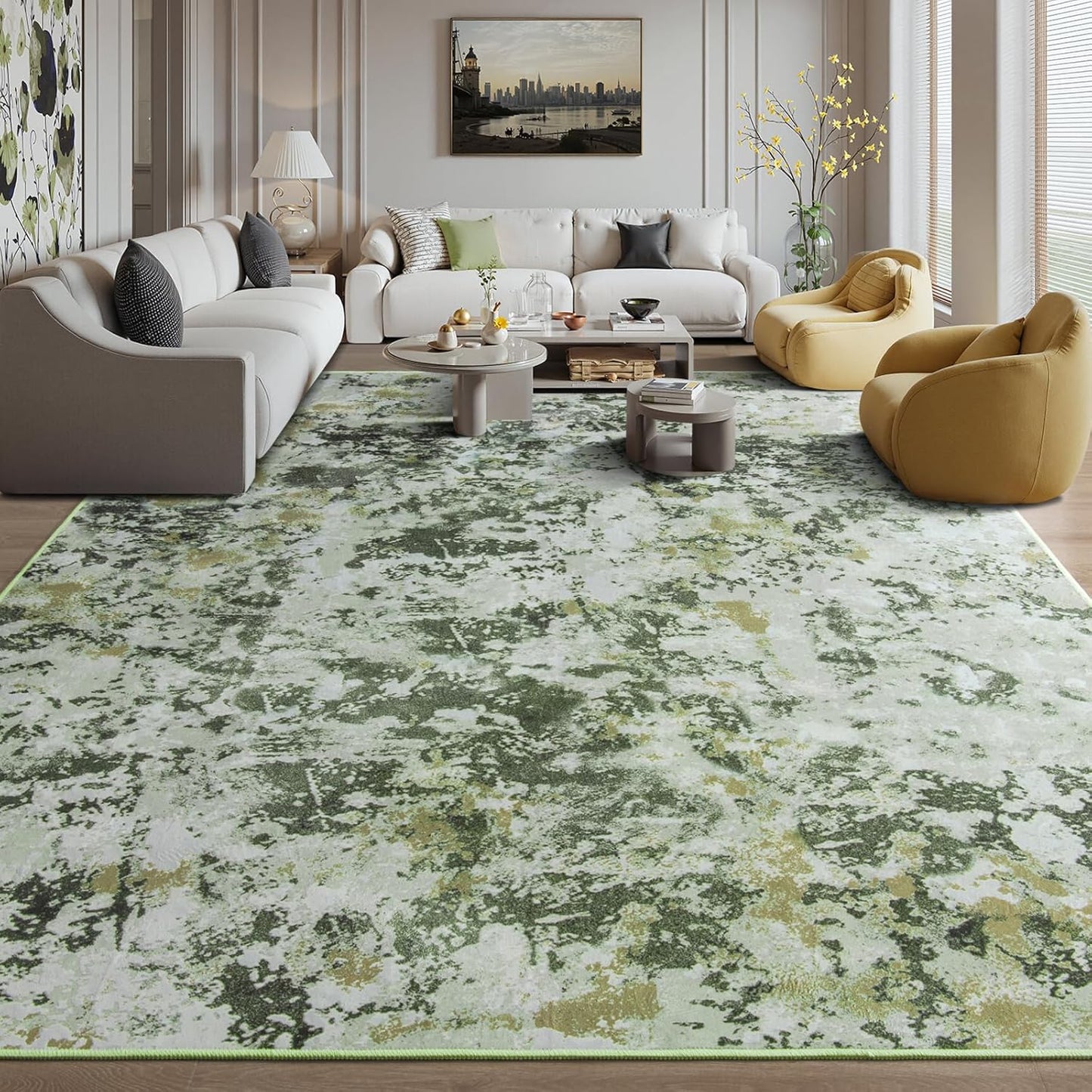 Kelarea 5x7 Rug for Living Room - Modern Abstract Non-Slip Design