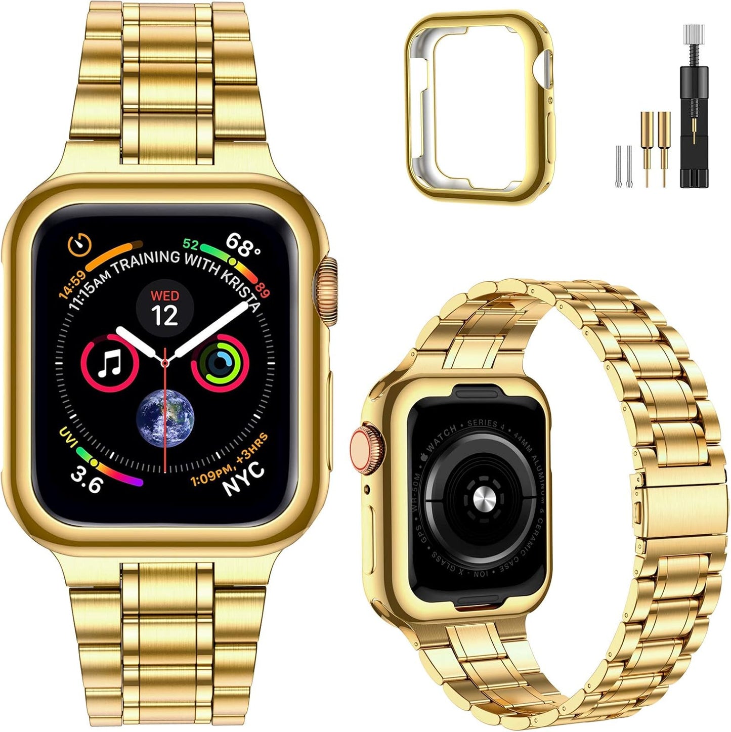 MioHHR Stainless Steel Band + Case for Apple Watch 38/40mm - Stylish Protection
