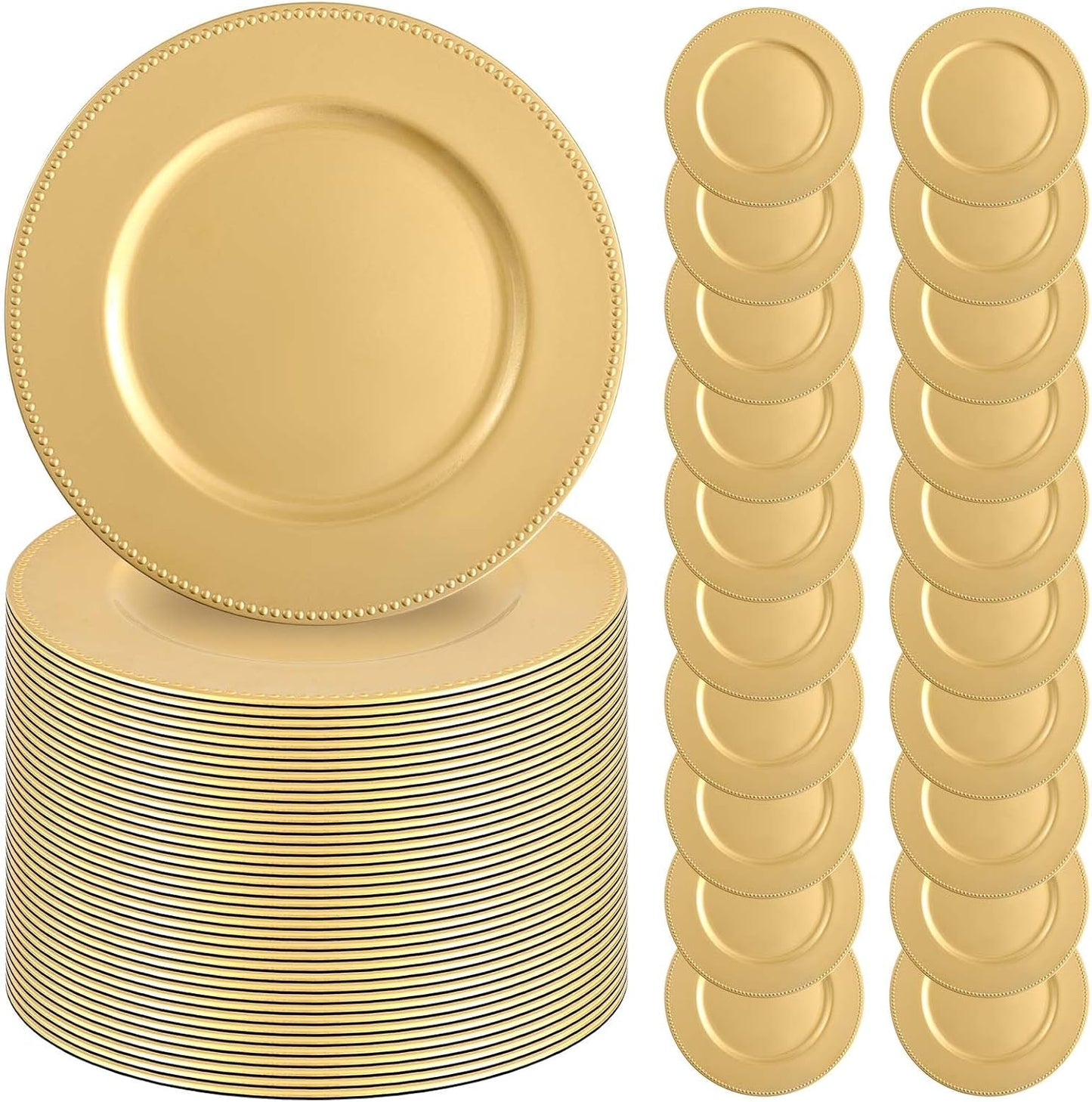 Bulk Beaded Gold Charger Plates for Elegant Events