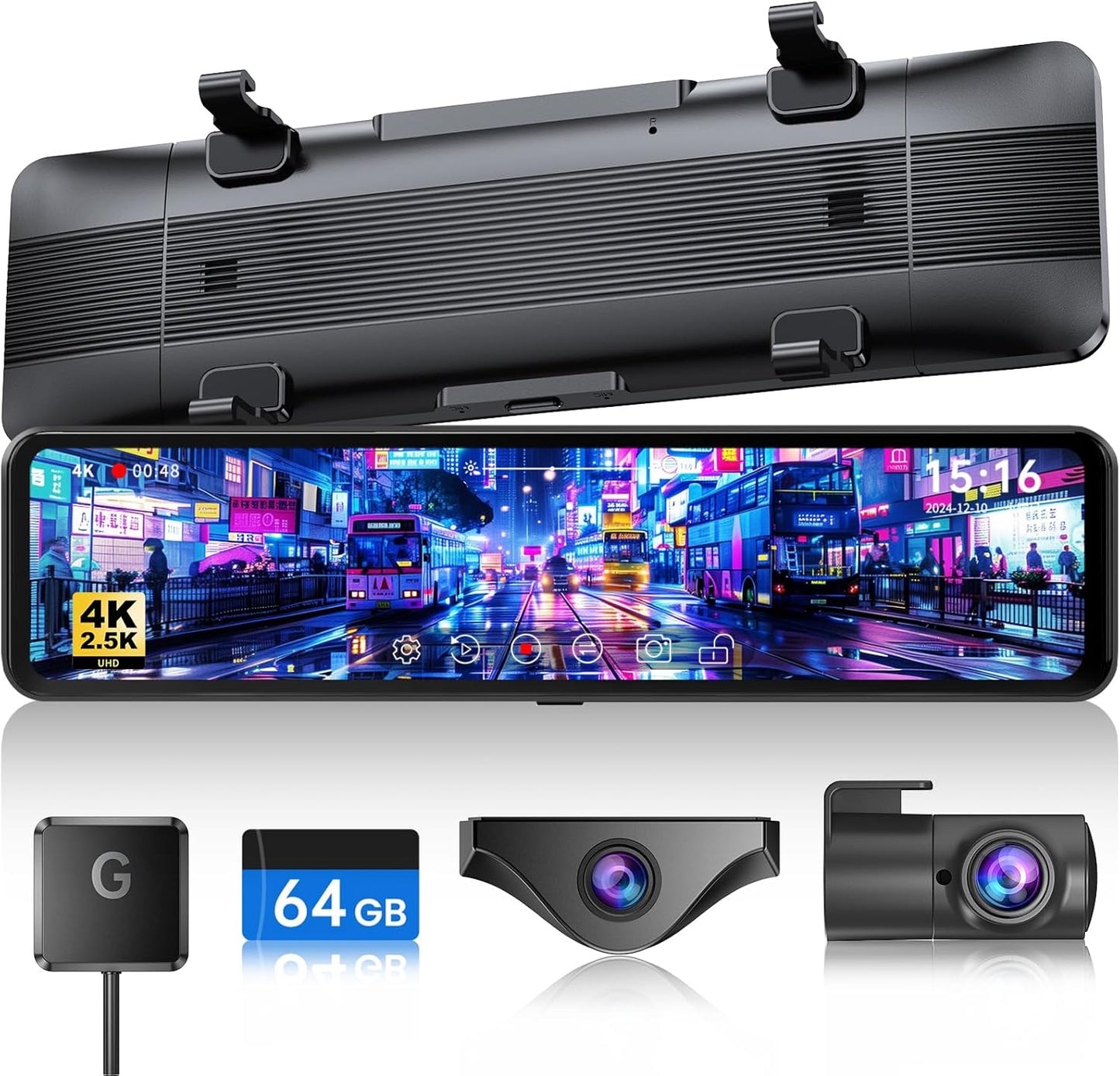 JOMISE T860+: Effortless 10-Min Install, 4K Front + 2.5K Rear, Night Vision, 3X Zoom