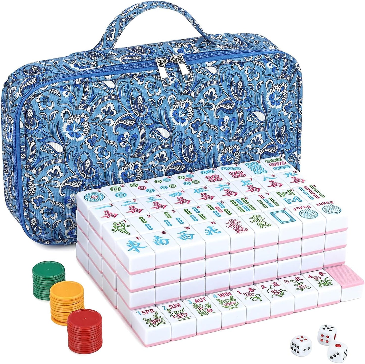 Large Pink American Mahjong Set by EIMEET - 166 Tiles