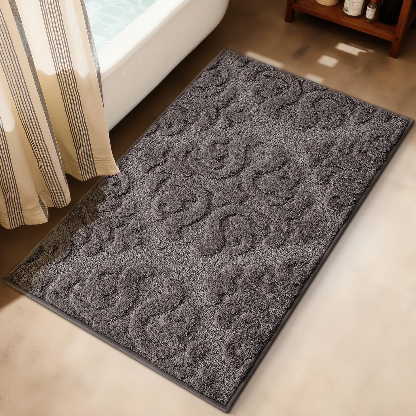 LUMI Bathroom Rugs Non Slip Rubber Backing for Comfort & Style