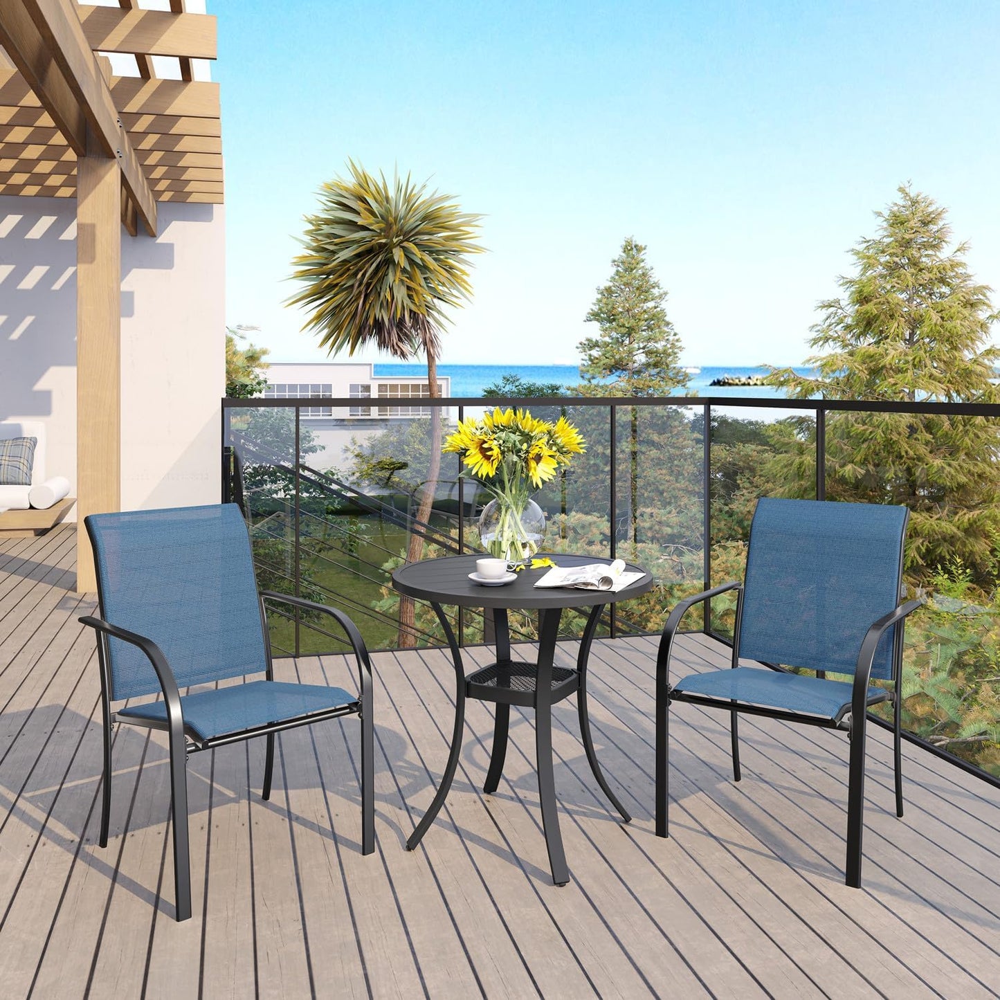 VICLLAX 3 Pieces Patio Dining Set for 2 - Stylish Bistro Set