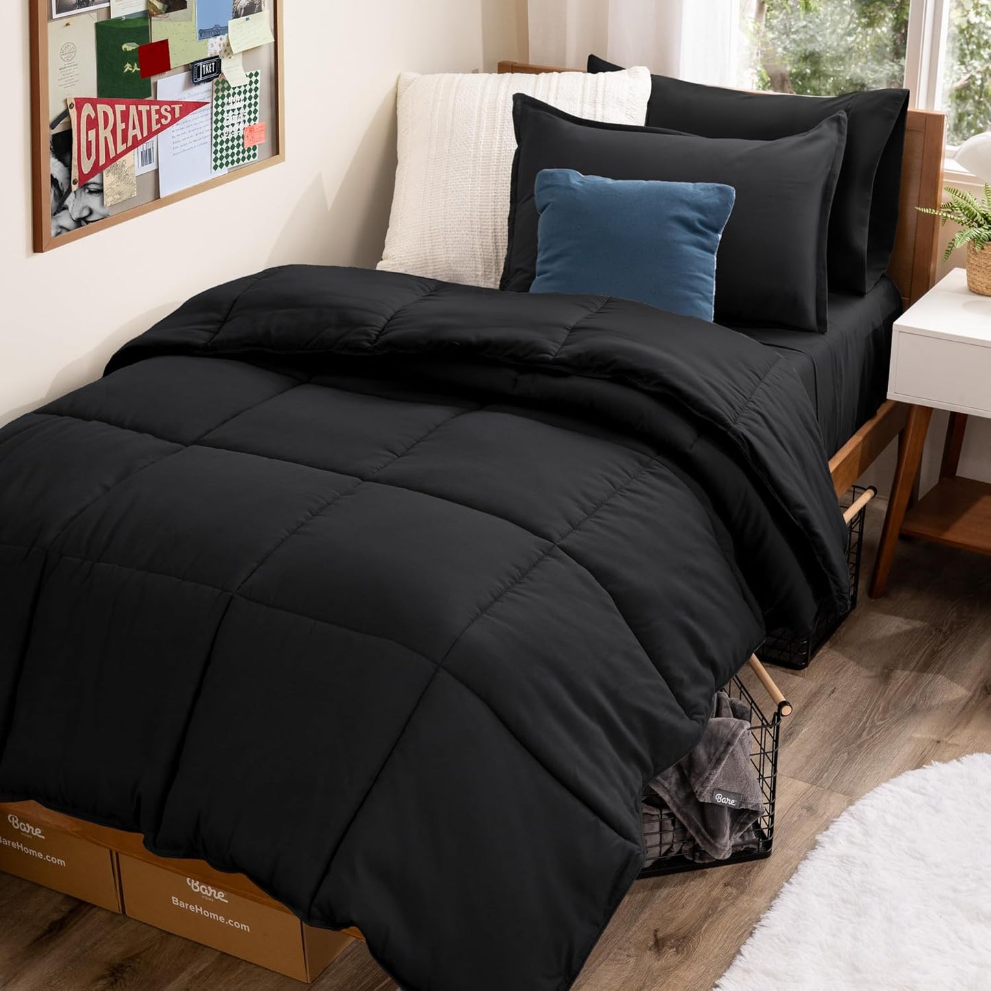 Bare Home Bed-in-A-Bag 5 Piece Comforter & Sheet Set for Twin