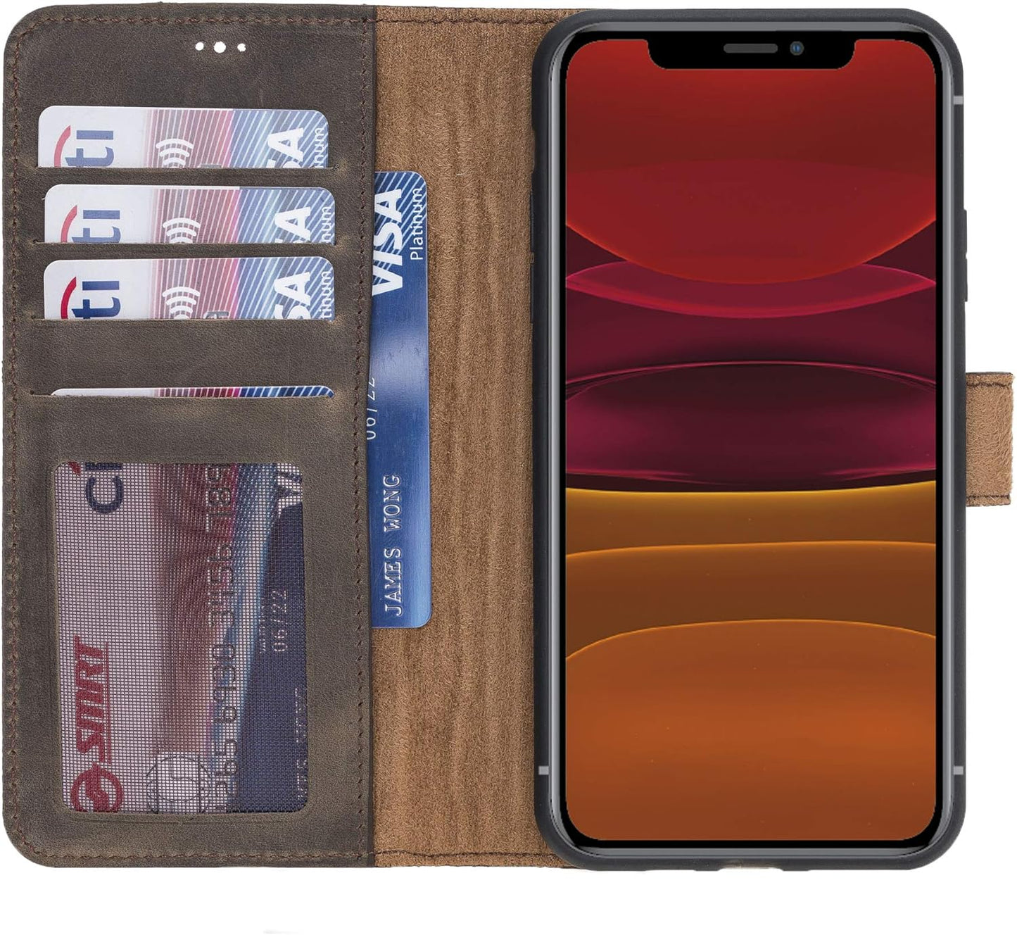 Genuine Leather Handmade Wallet Case for iPhone 11 Pro Max
