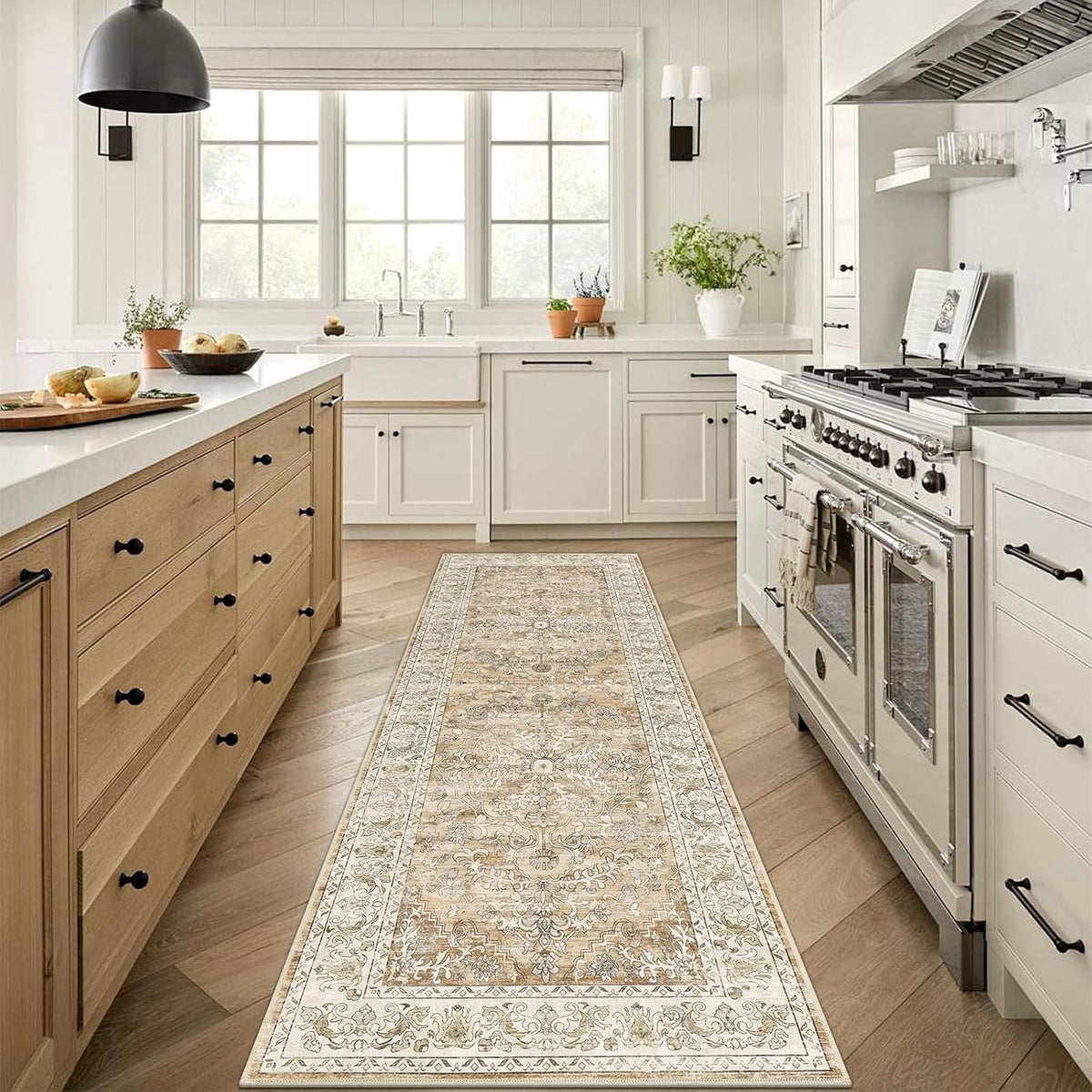 Boho Vintage Hallway Runner Rug 2ft x 6ft Soft Washable Accent