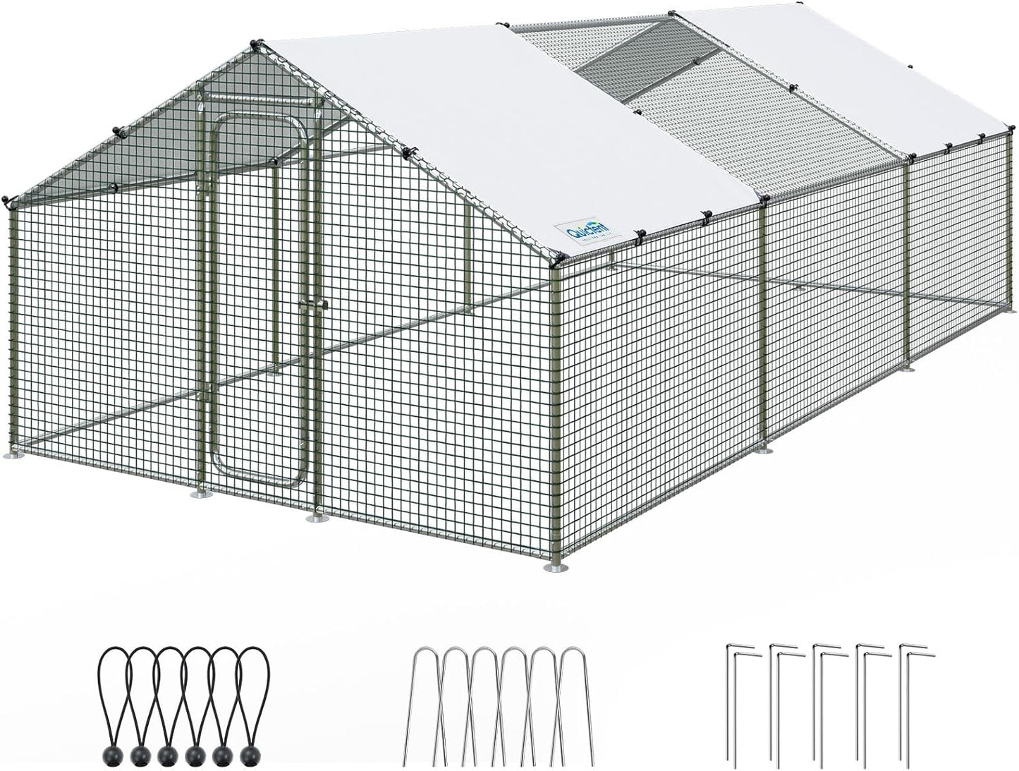 Quictent Large Metal Chicken Coop Run for 30+ Poultry Outdoor