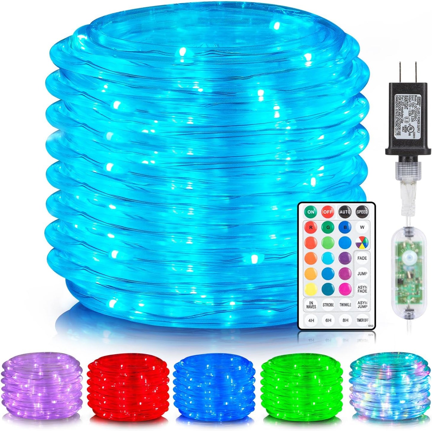 99FT 300 LED Color Changing Rope Lights for Outdoor Decor