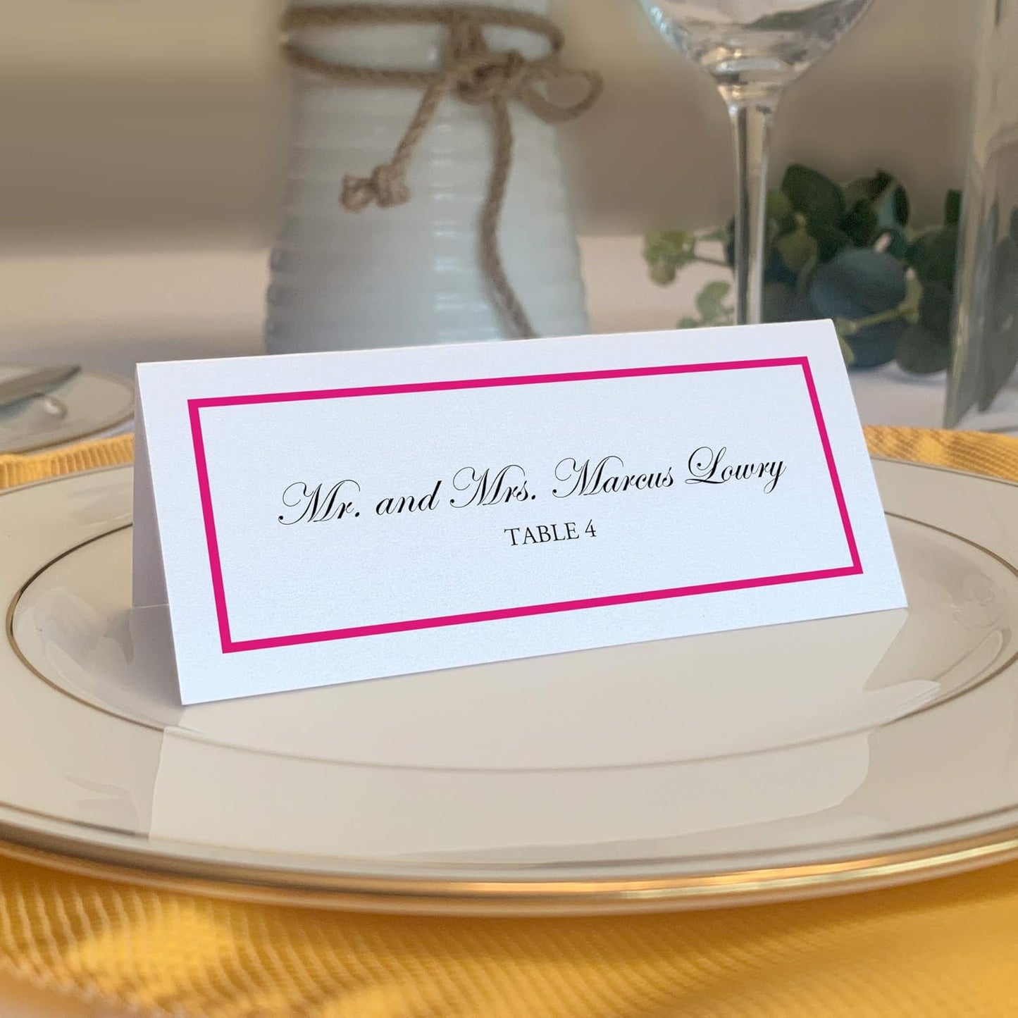 Single Line Border Printable Place Cards for Events and Weddings