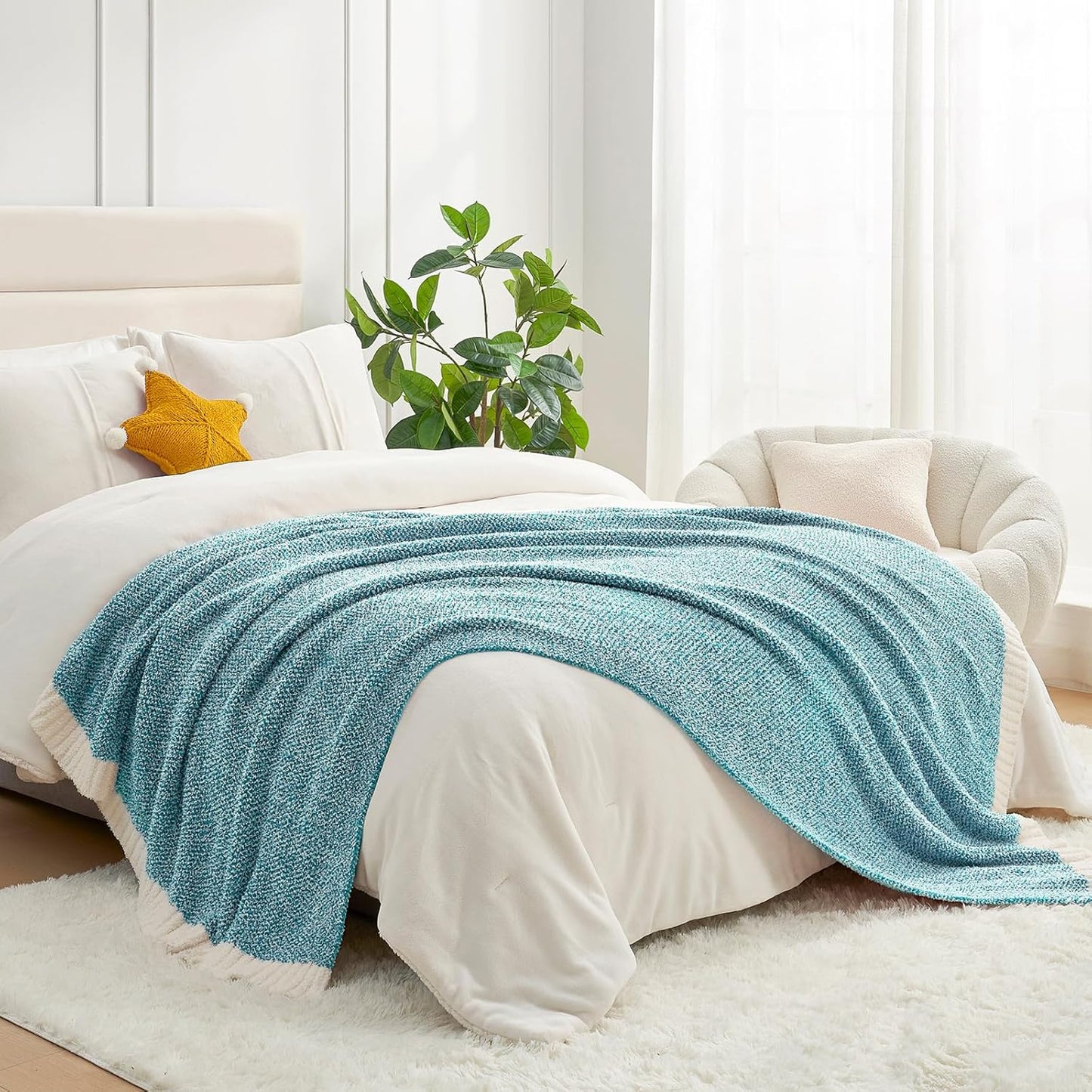 Snuggle Sac Teal Blue Reversible Blanket for Cozy Comfort