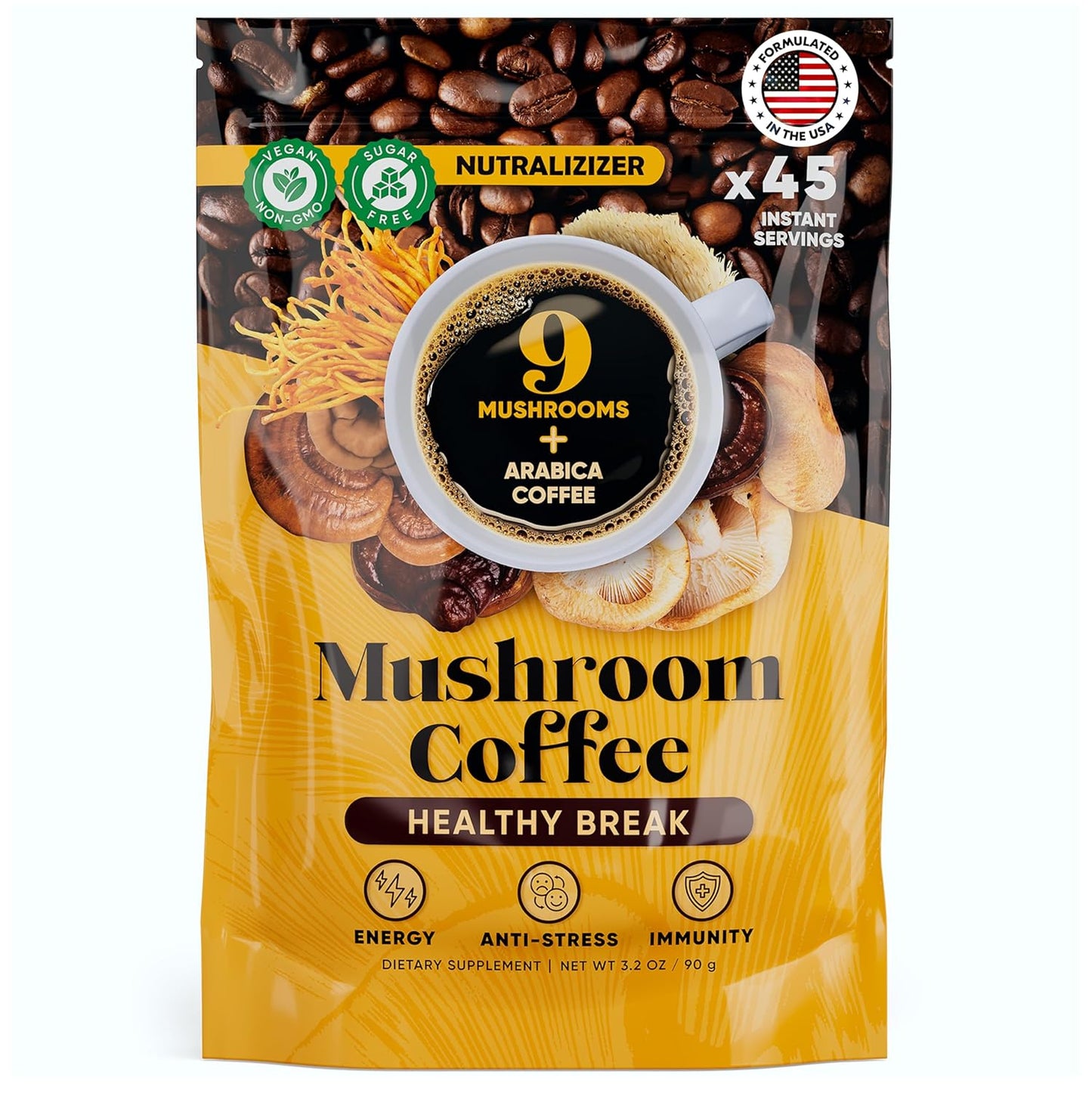 9-in-1 Mushroom Coffee: Energy, Immunity, Relaxation