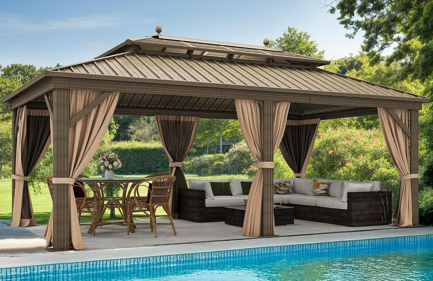 YITAHOME 12X20FT Metal Hardtop Gazebo for Outdoor Spaces