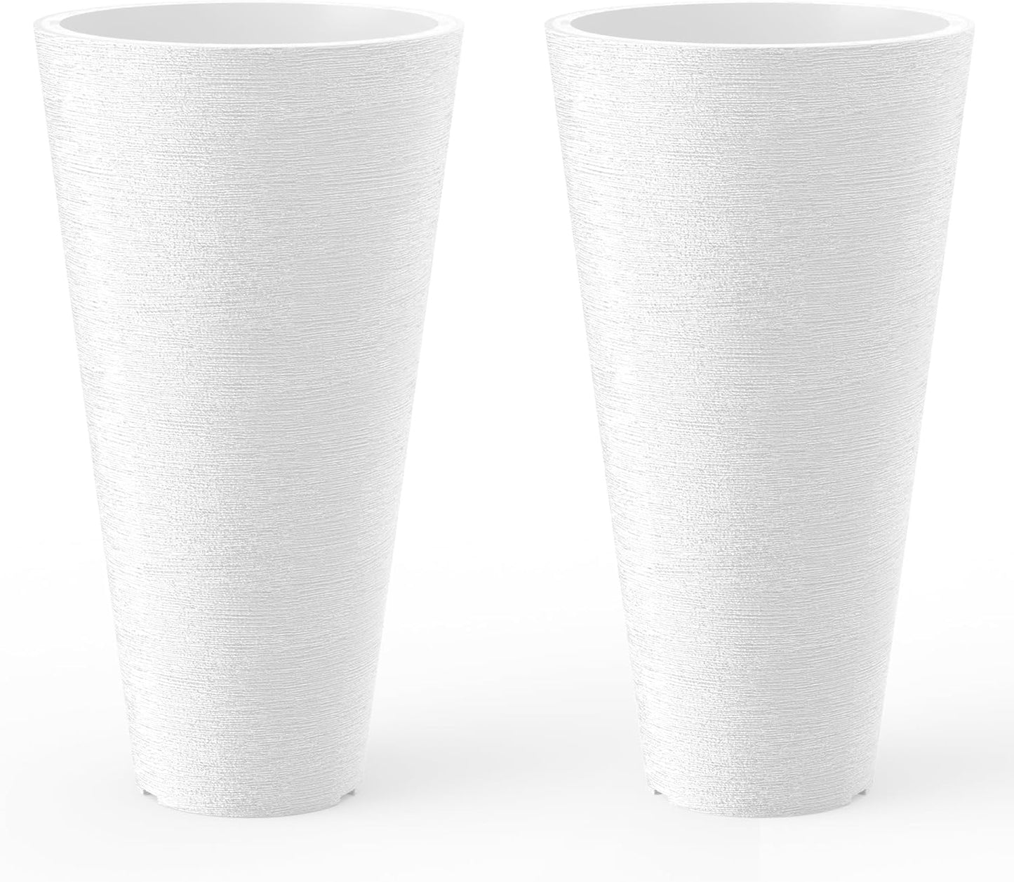 Kante Tall Round Planter Set of 2 for Indoor Outdoor Use