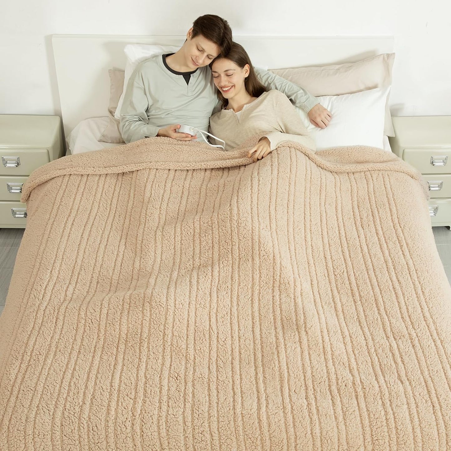 Electric Blanket King Size with Soft Double Sided Sherpa Comfort