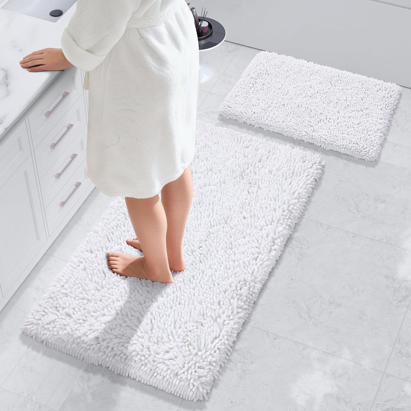 Yimobra Bathroom Rug Set 2 Piece - Luxury Soft Shaggy Mats