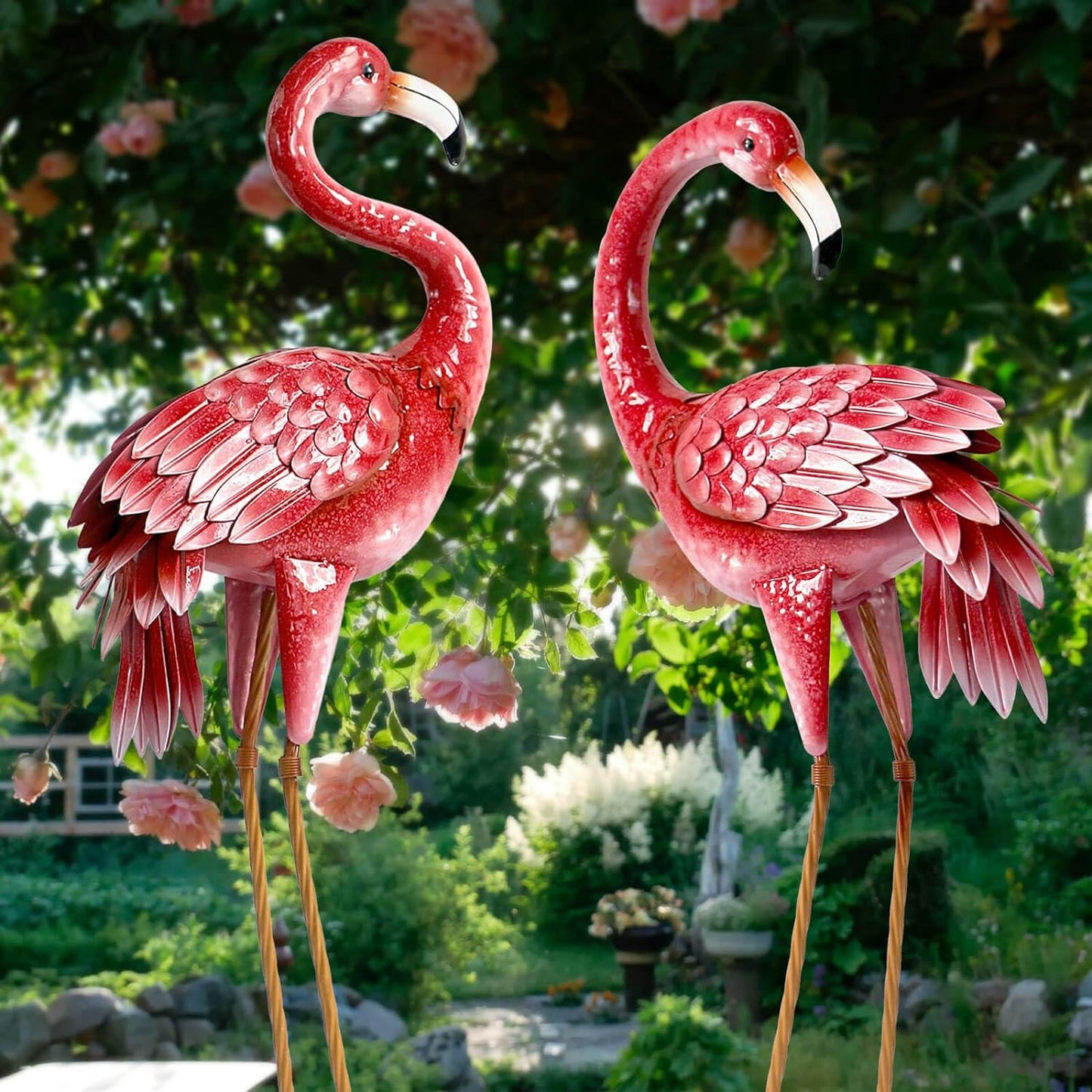 Kircust Flamingo Garden Statues for Vibrant Outdoor Decor