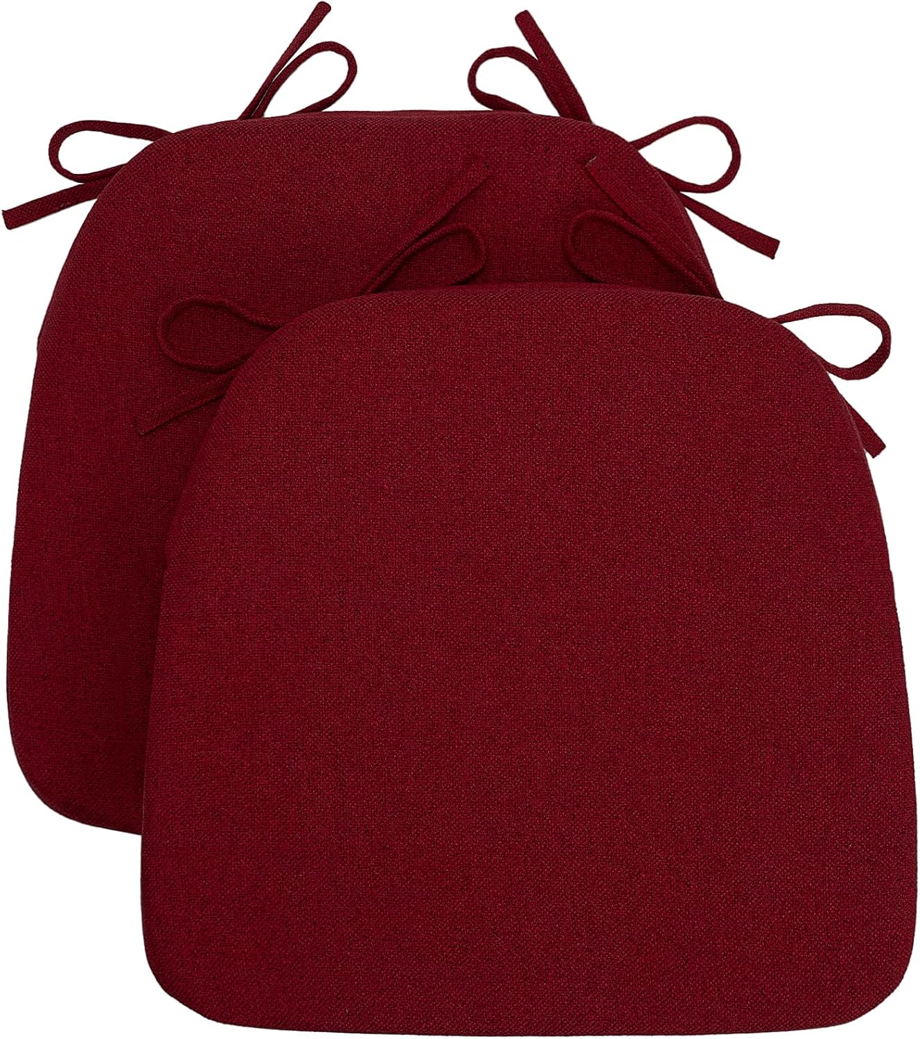 D-Shaped Chair Cushions for Dining Chairs, Set of 2, Red