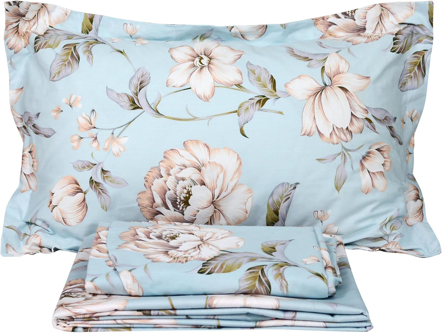 FADFAY Shabby Floral Bed Sheet Set for Cozy Winter Comfort
