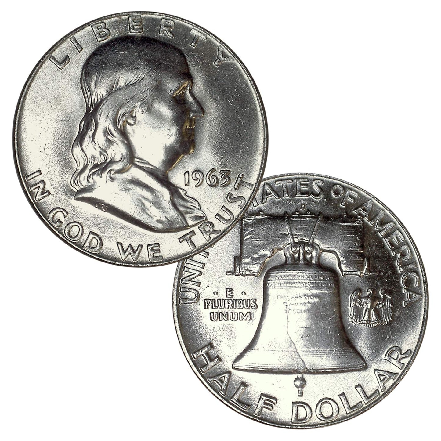 USA 1948-1963 90% Silver Franklin Half Dollar Coin - BU Quality