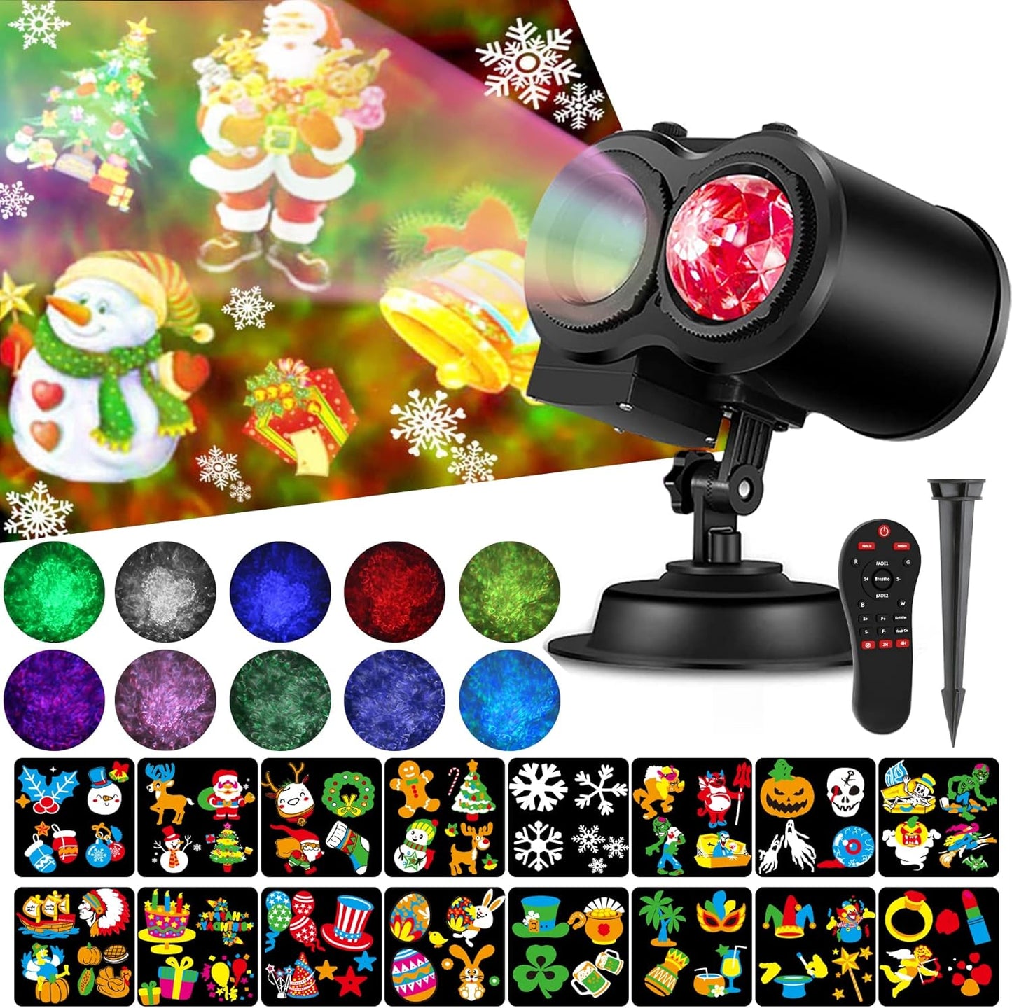 Elec3 Ocean Wave Christmas Projector Lights - Stunning 2-in-1 Patterns!