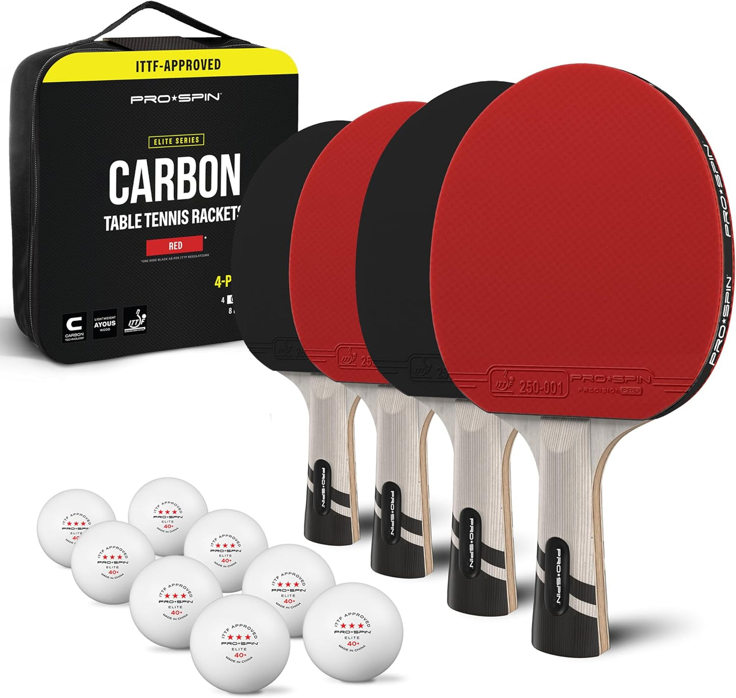 PRO-SPIN Ping Pong Paddles Set for Professional Table Tennis