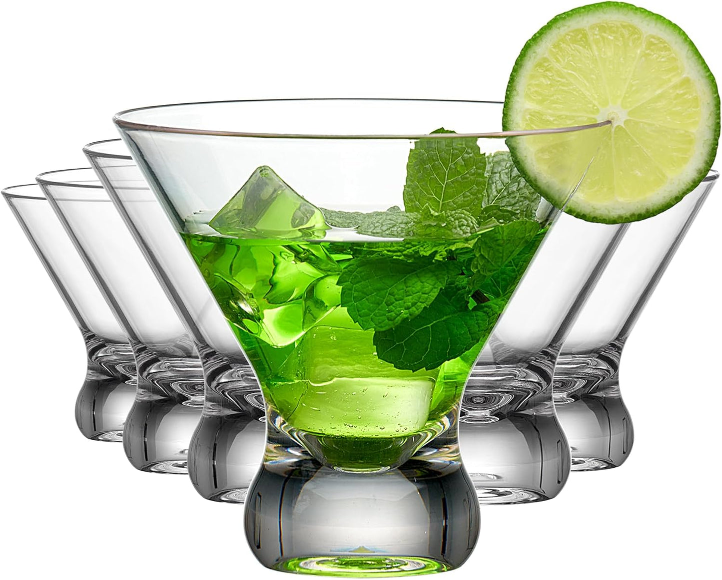 10-Ounce Plastic Stemless Martini Glasses - Set of 6 for All Occasions