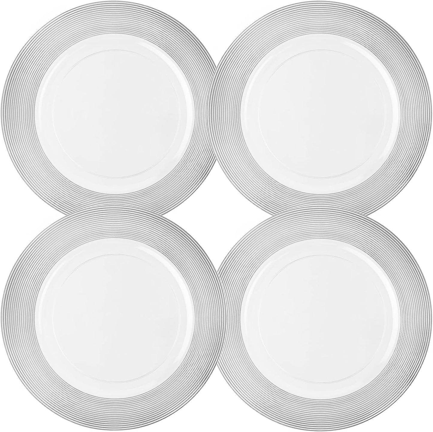Durable Silver Charger Plates - Elegant Entertaining Set