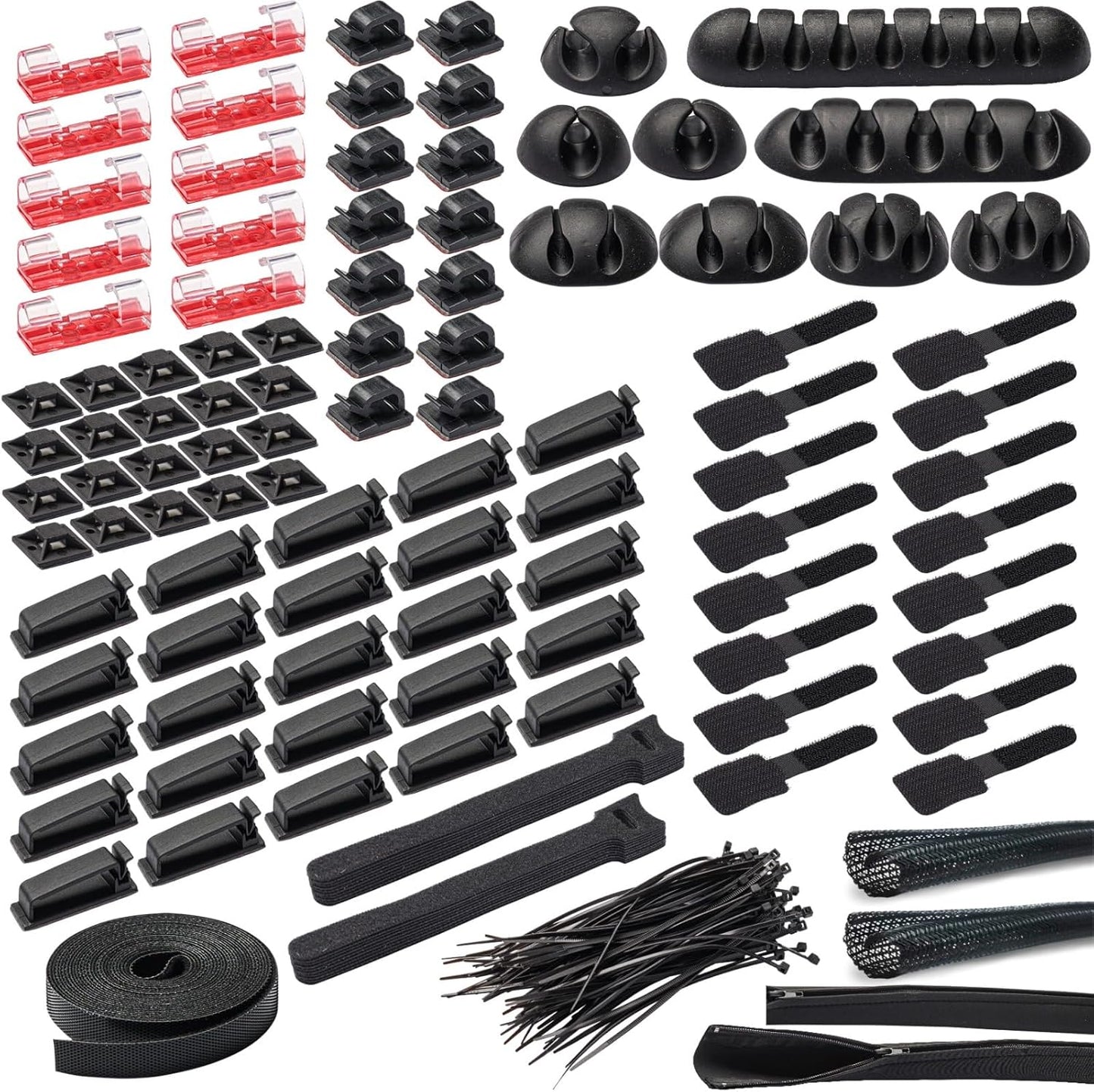 Organize Cables Effortlessly with 210 Pc Cord Management Kit by Lovonto