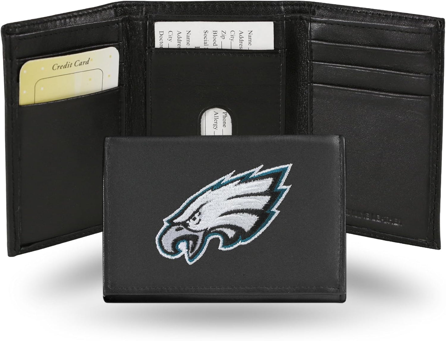 NFL Football Embroidered Tri-fold Wallet for Fans and Players