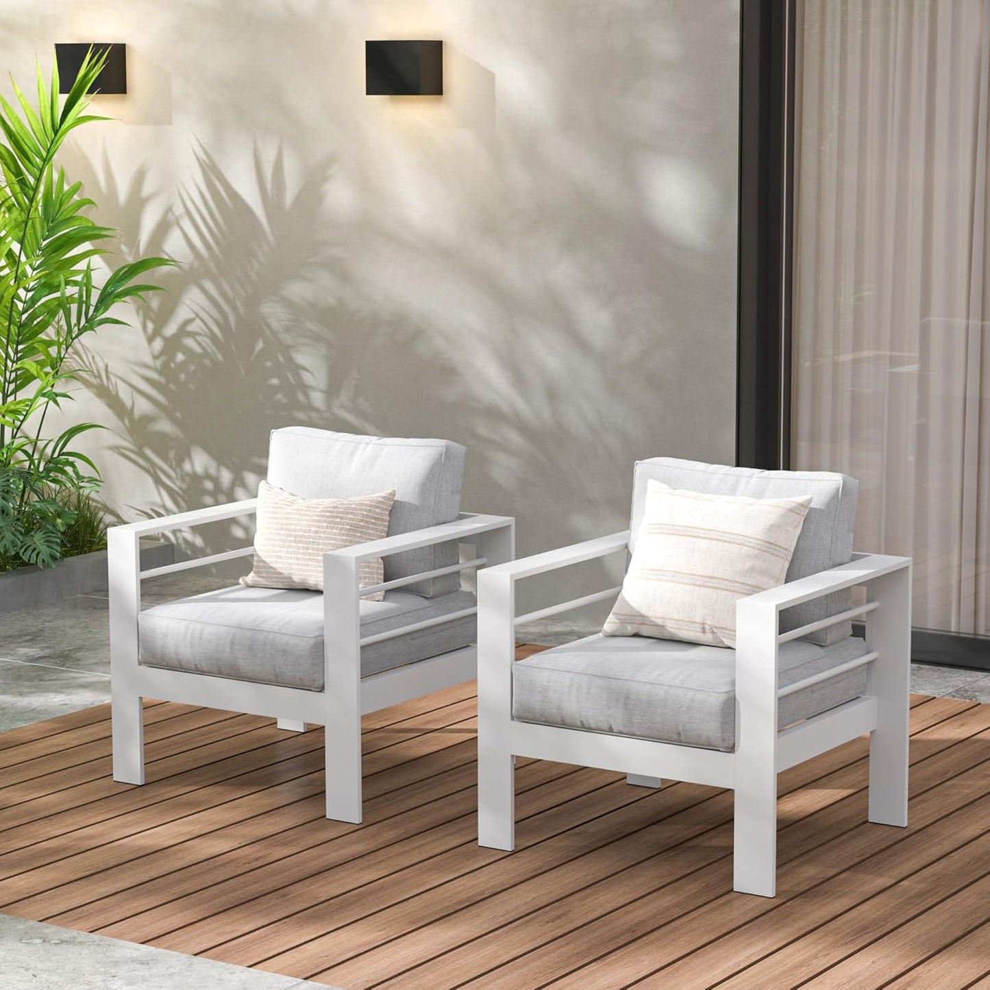 Wisteria Lane Aluminum Armchair Set for Outdoor Comfort