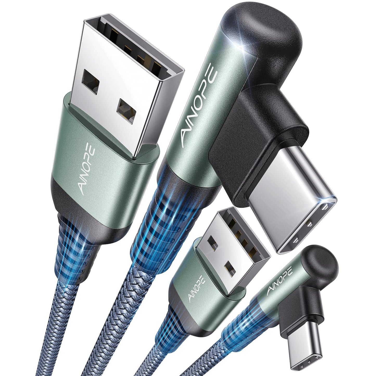 AINOPE 2-Pack 3.3FT Fast Charging USB C Cables