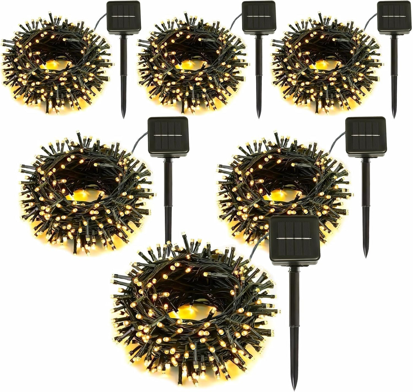 6 Pack Solar String Lights Outdoor for Garden and Party Decor
