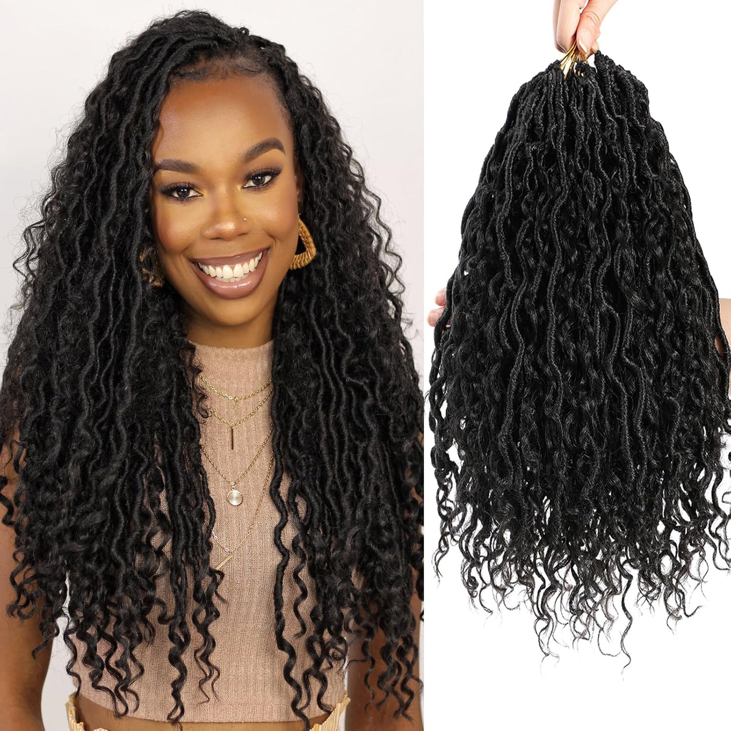 Goddess Locs Crochet Hair 18 Inch 7 Packs for Black Women