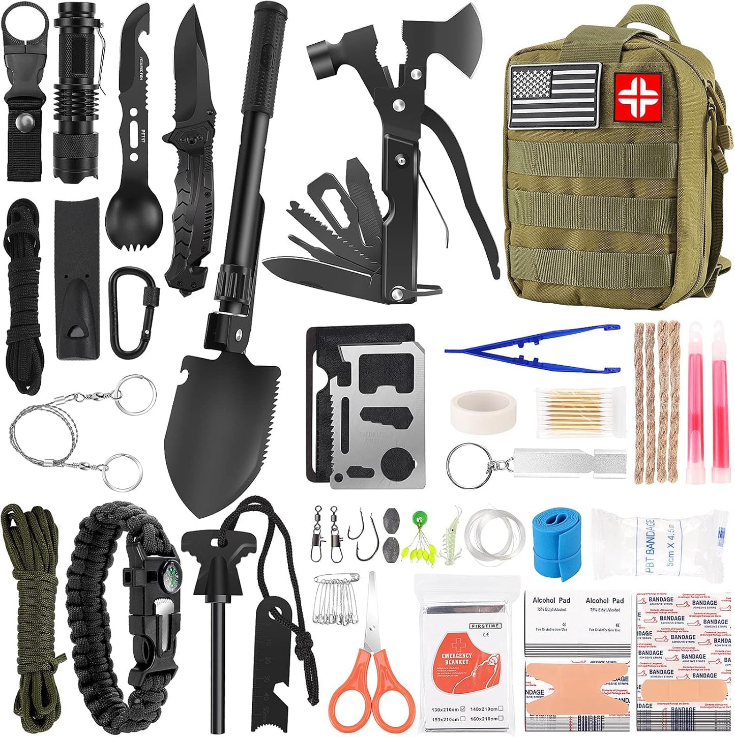 Emergency Survival Kit and First Aid Kit for Outdoor Adventures