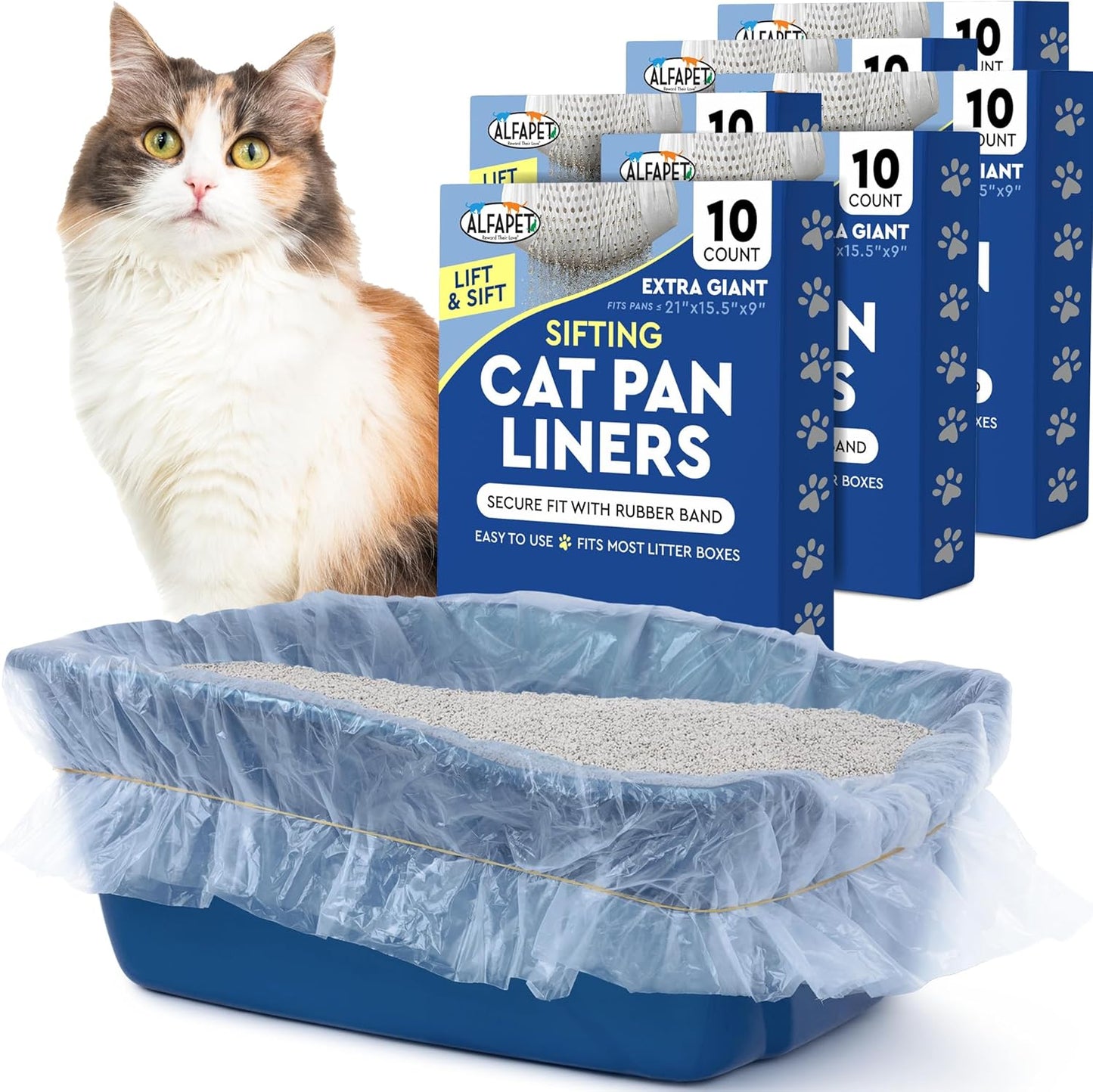 Alfapet Original Sifting Cat Litter Box Liners for Easy Cleanup