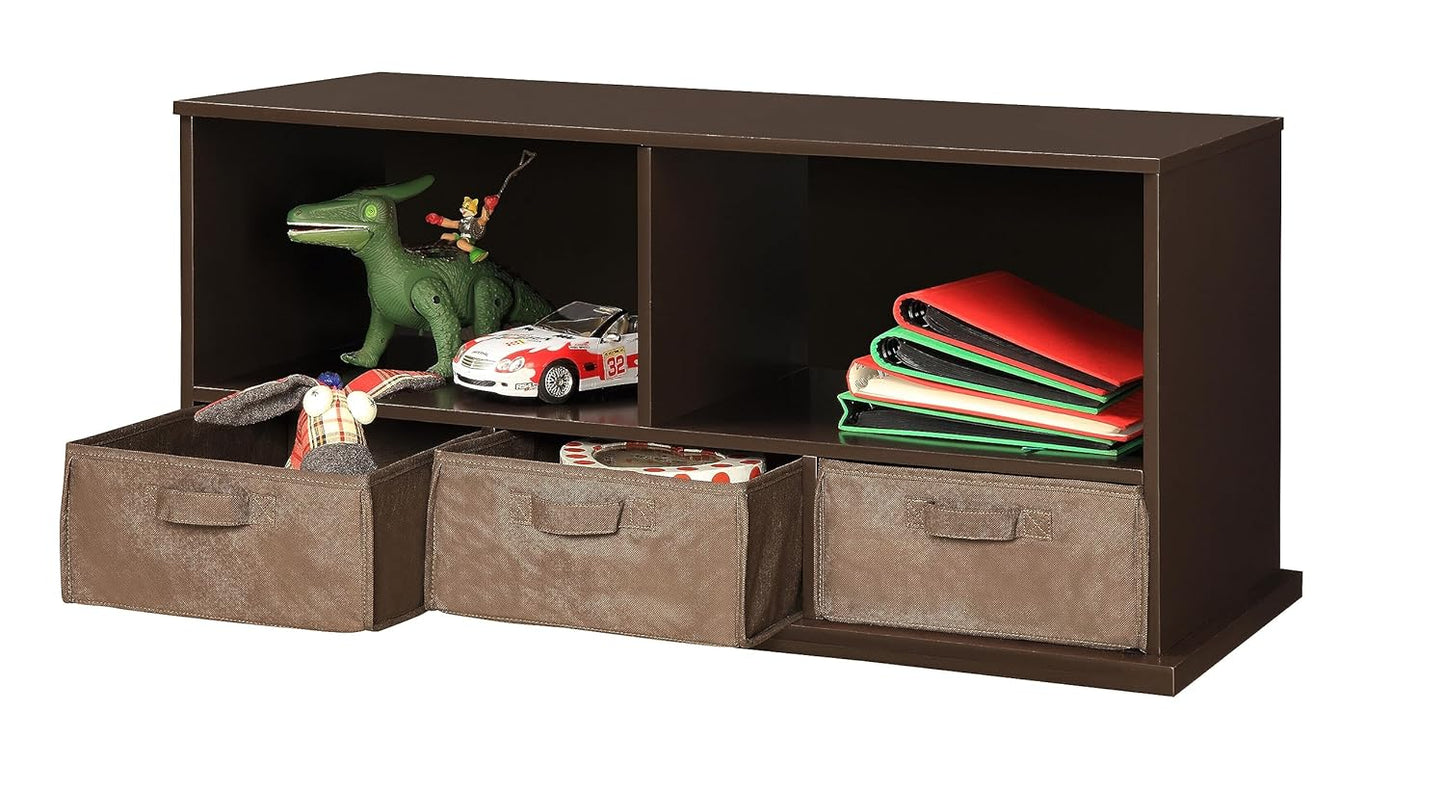 Stackable Toy Storage Organizer with Removable Fabric Bins