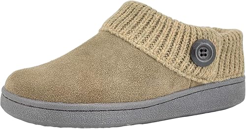 Clarks Womens Slipper Suede Leather Clog Slippers with Fur Lining