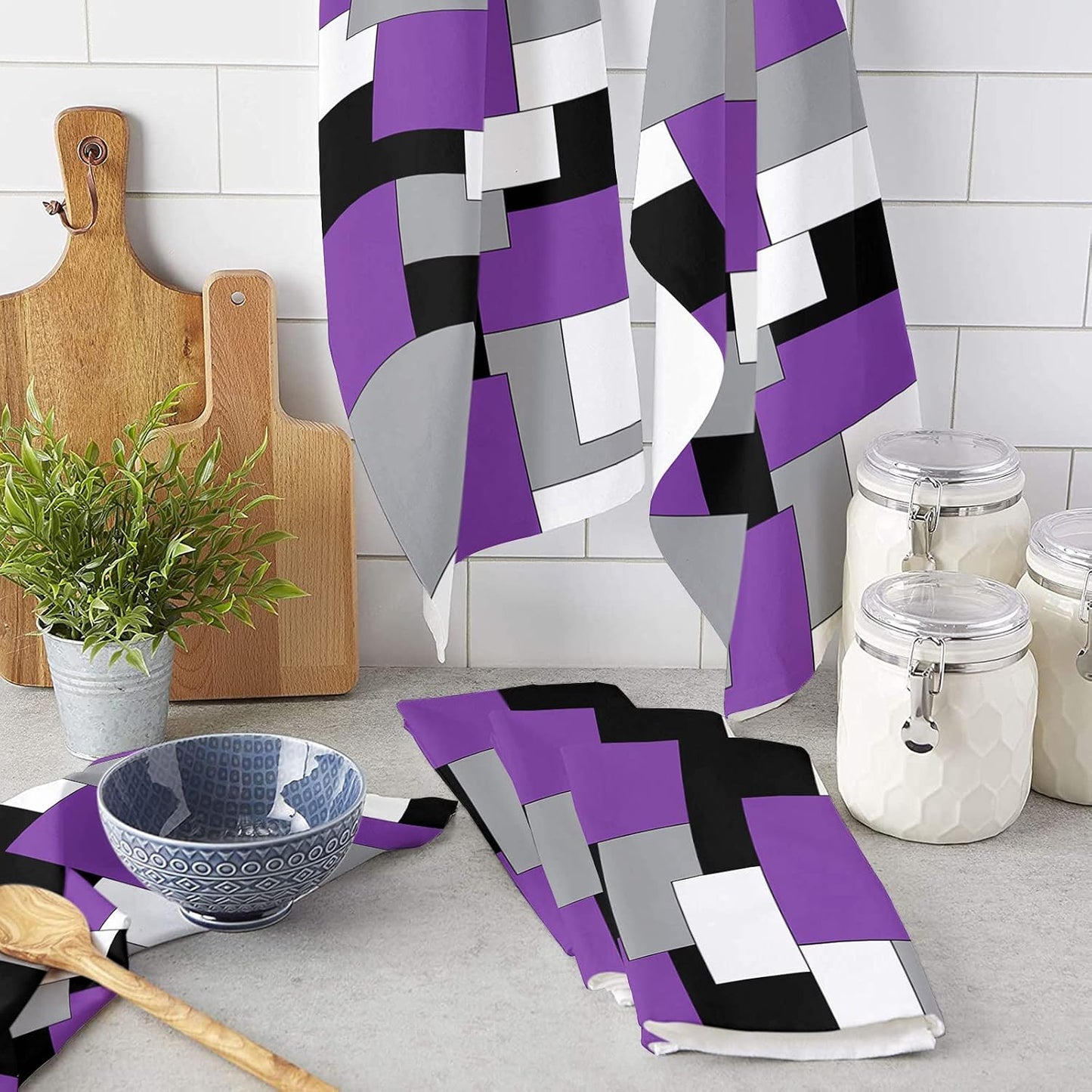 Quick Drying Abstract Art Microfiber Towels Set