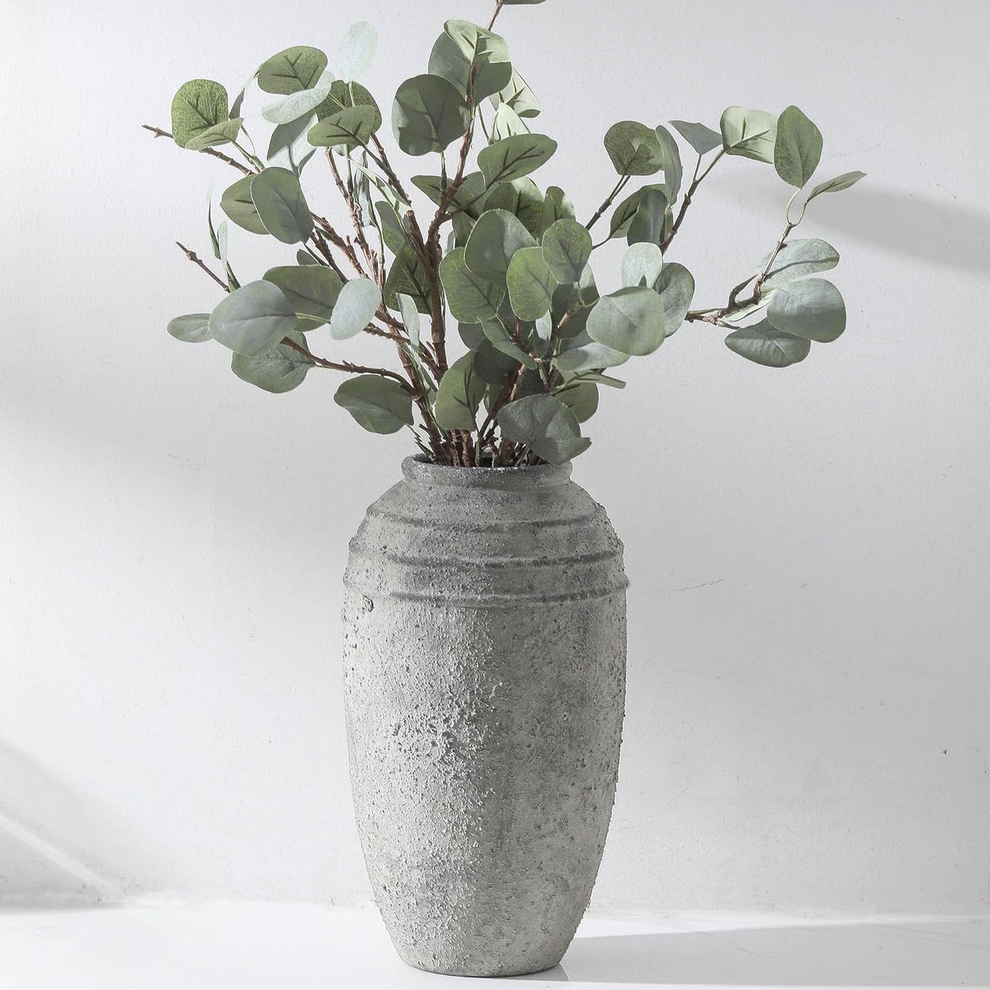 Large Ceramic Rustic Vase for Vintage Farmhouse Home Decor