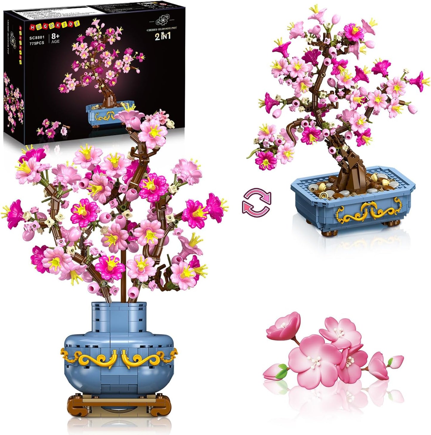 HOGOKIDS Cherry-Blossom Bonsai Building Set for Home Decor