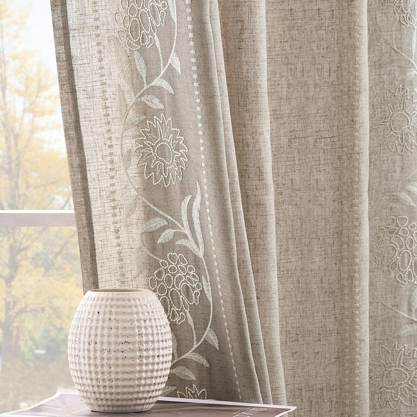 Winslow Linen Curtains for Bedroom and Living Room Decor