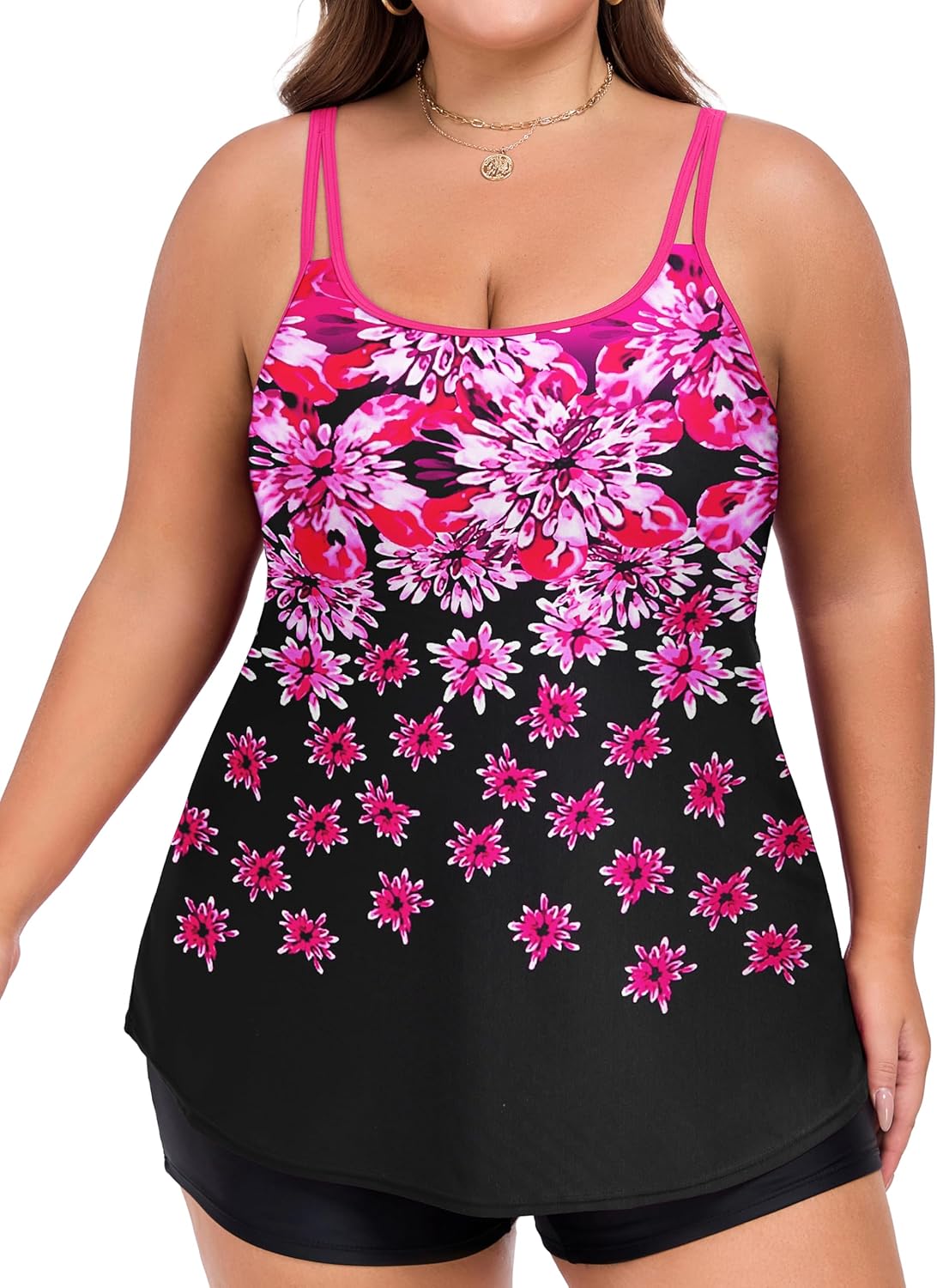 Flowy Tankini Tops for Women - Modest Plus Size Swimwear