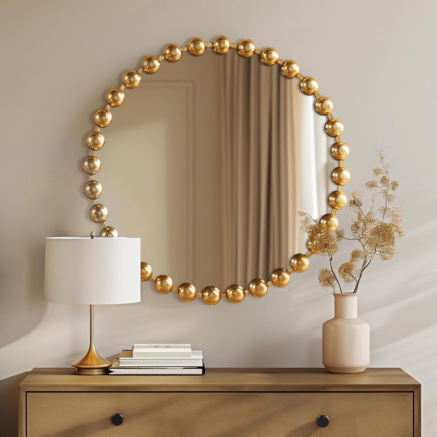 Madison Park Round Mirror - 27 inch Metal Frame Wall Decor