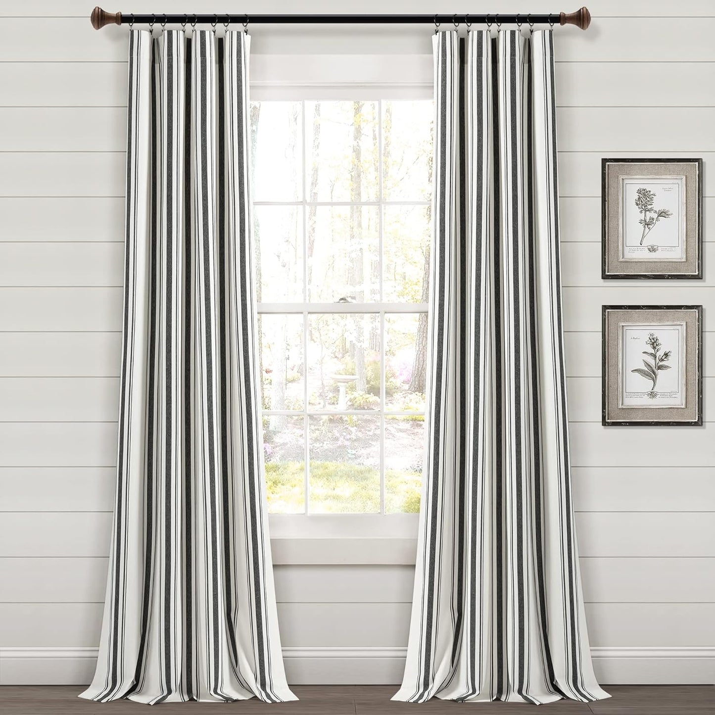 Eco-Friendly Farmhouse Stripe Curtain Pair