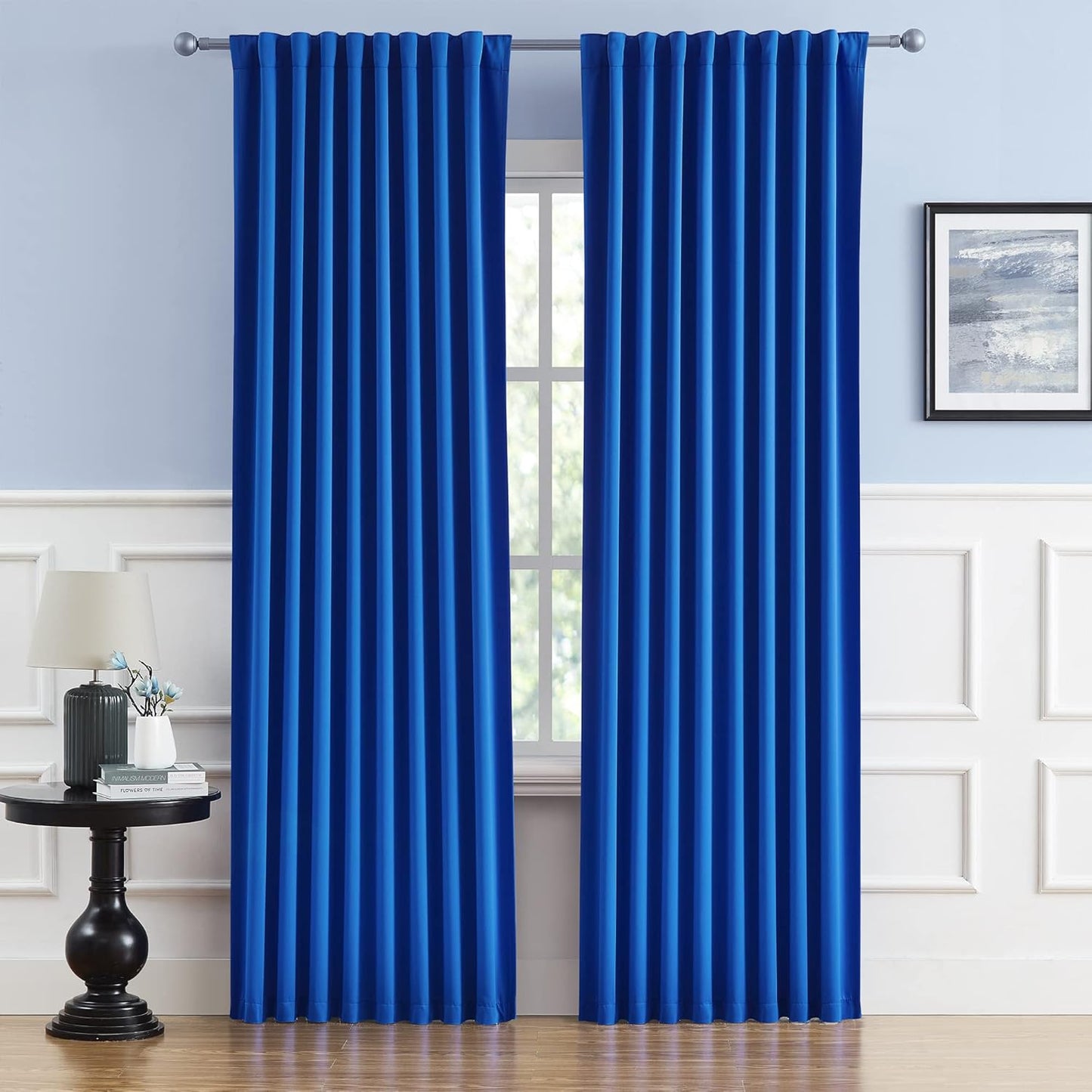DUALIFE Royal Blue Room Darkening Curtains for Any Space