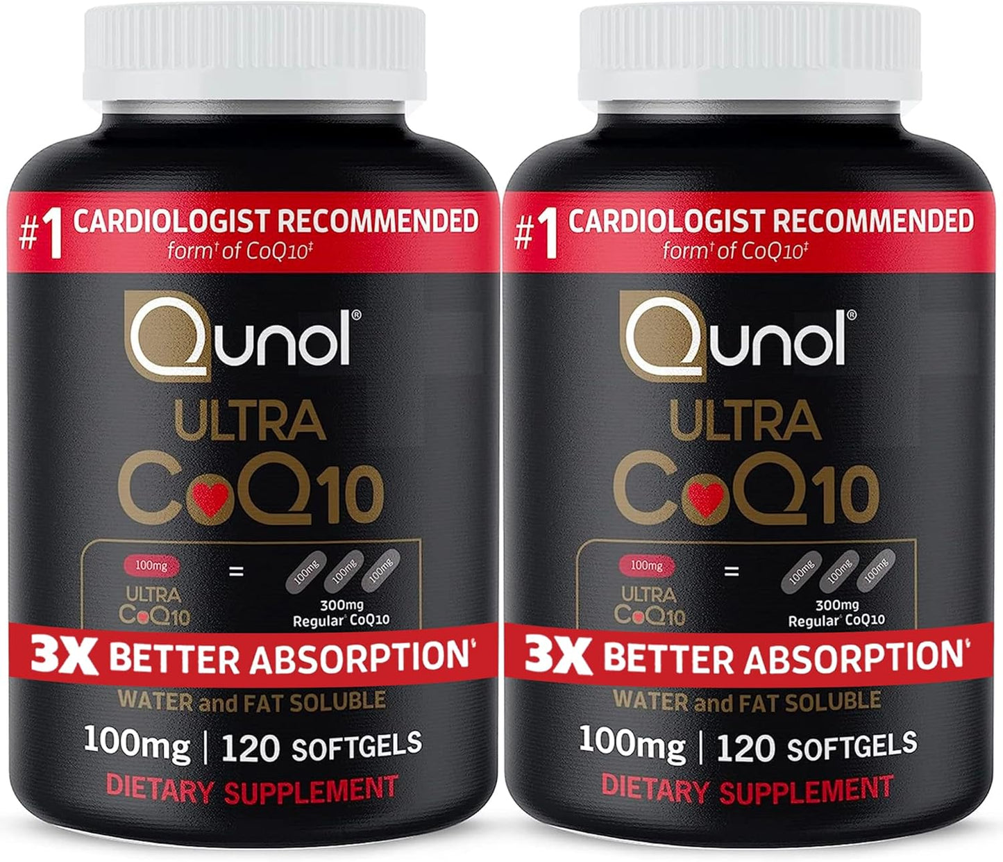 Qunol Ultra CoQ10 100mg Softgels for Heart Health Support