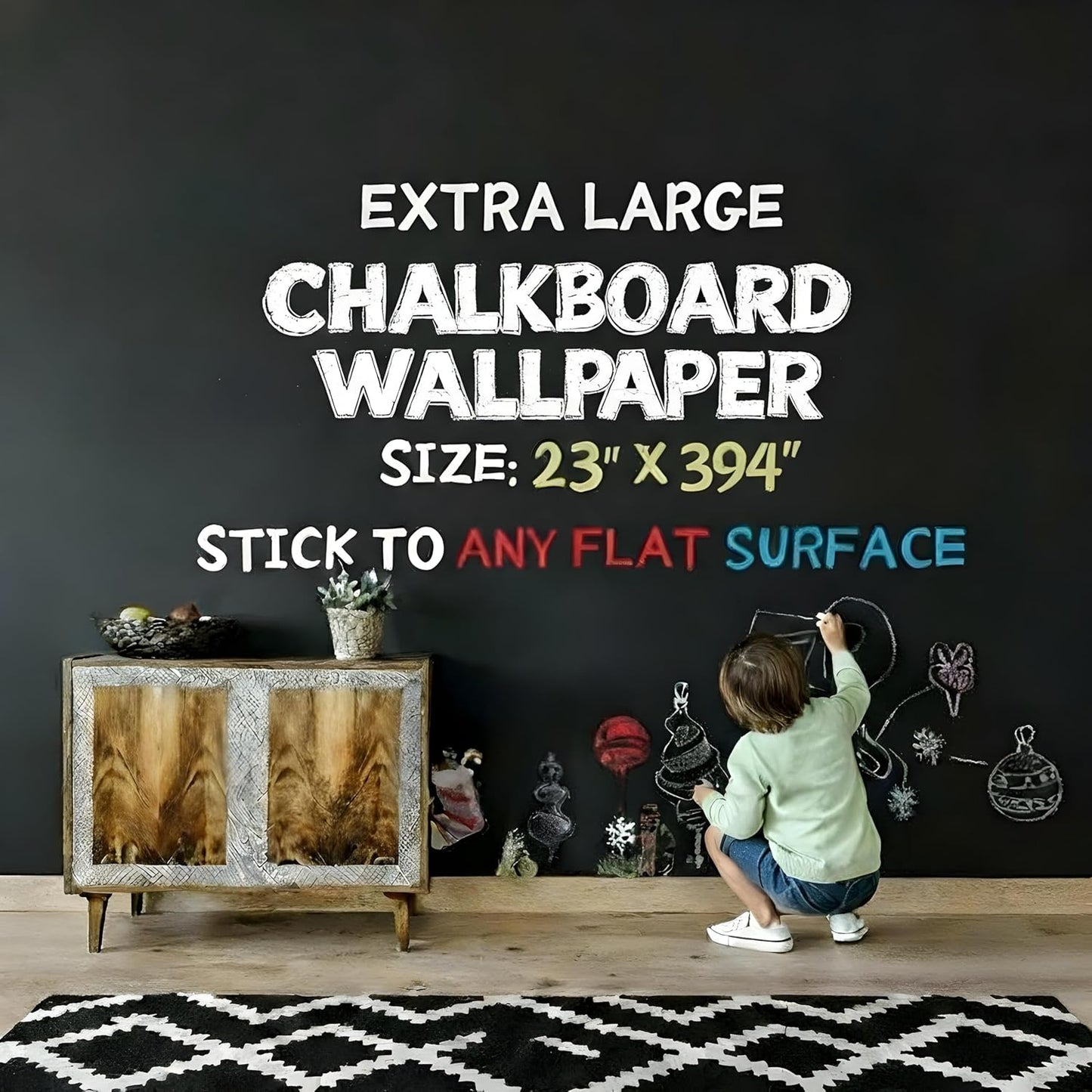 Oxdigi Extra Large Chalkboard Paper for Kids Room Decor