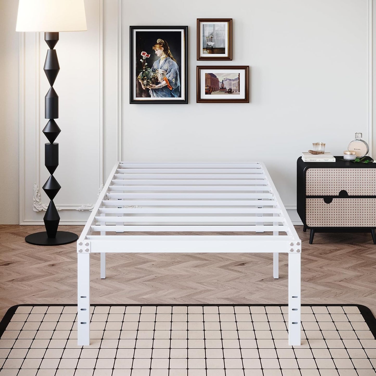 18 Inch Twin XL Bed Frame Heavy Duty Metal Platform Storage